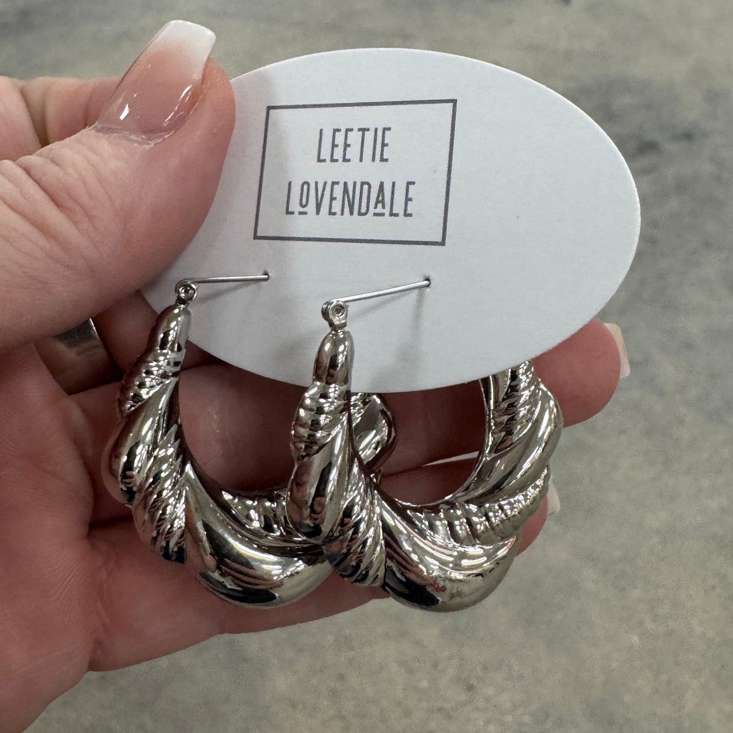 Silver Helix Puff Hoop Earrings