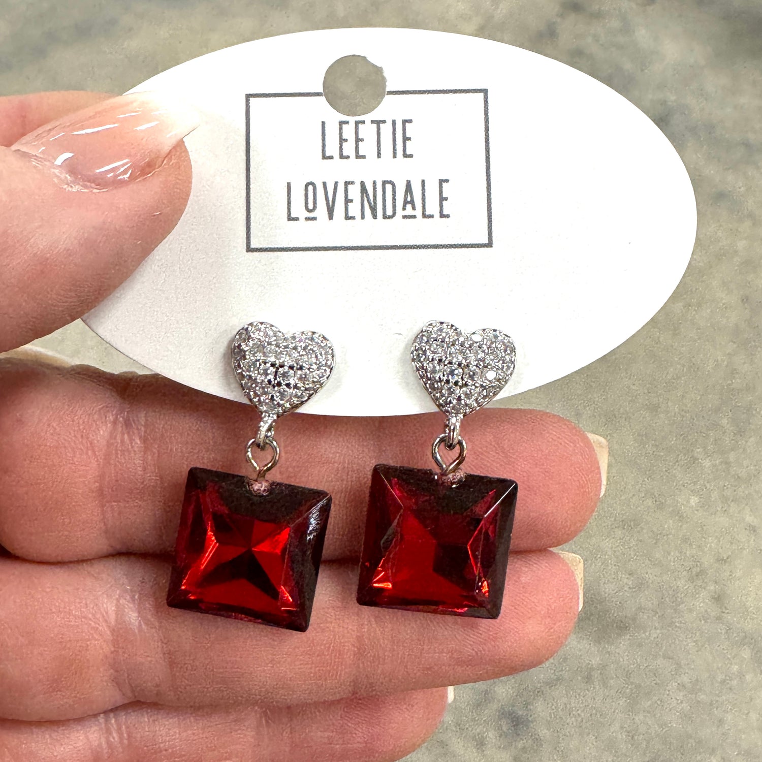 Crimson Spark Drop Earrings