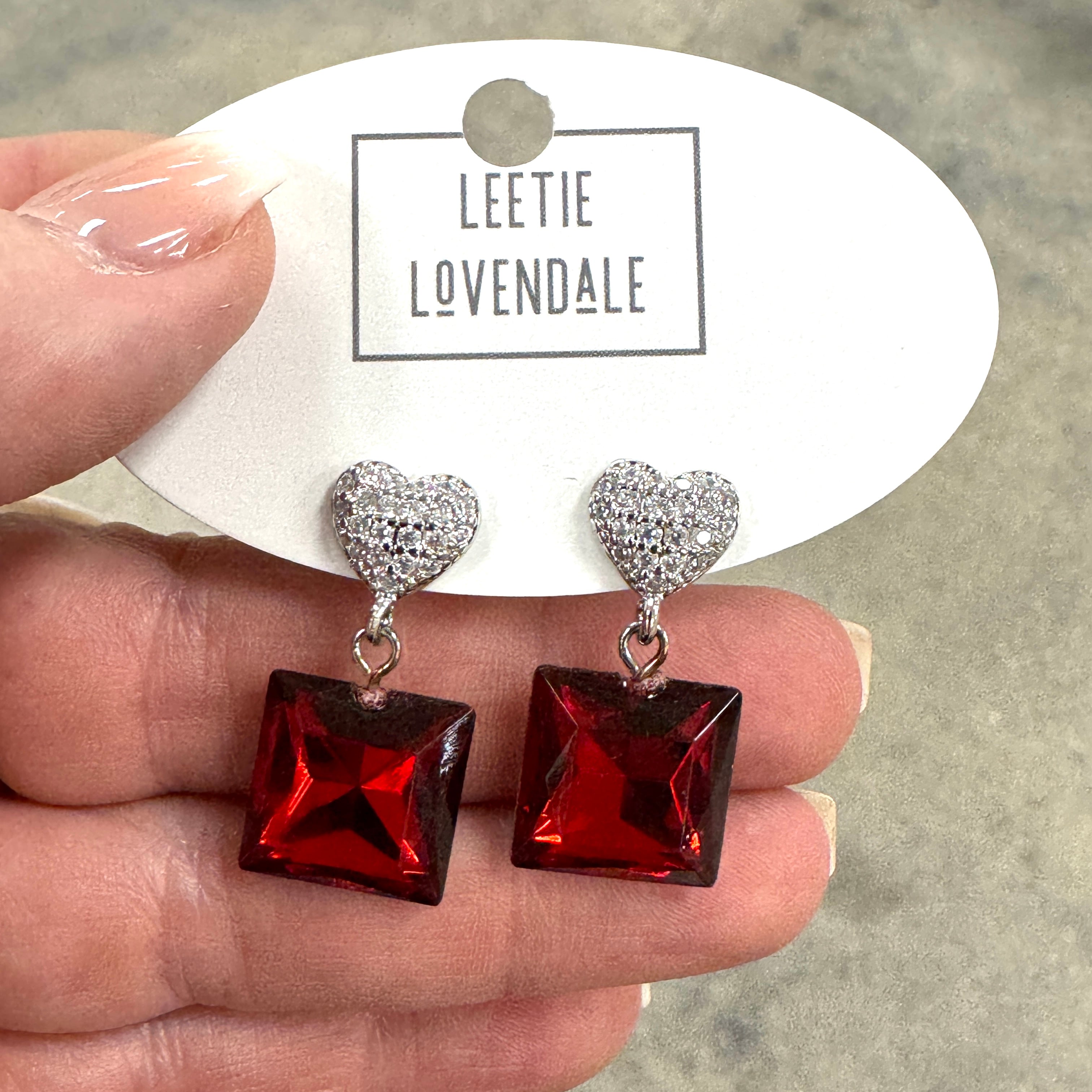 Crimson Spark Drop Earrings