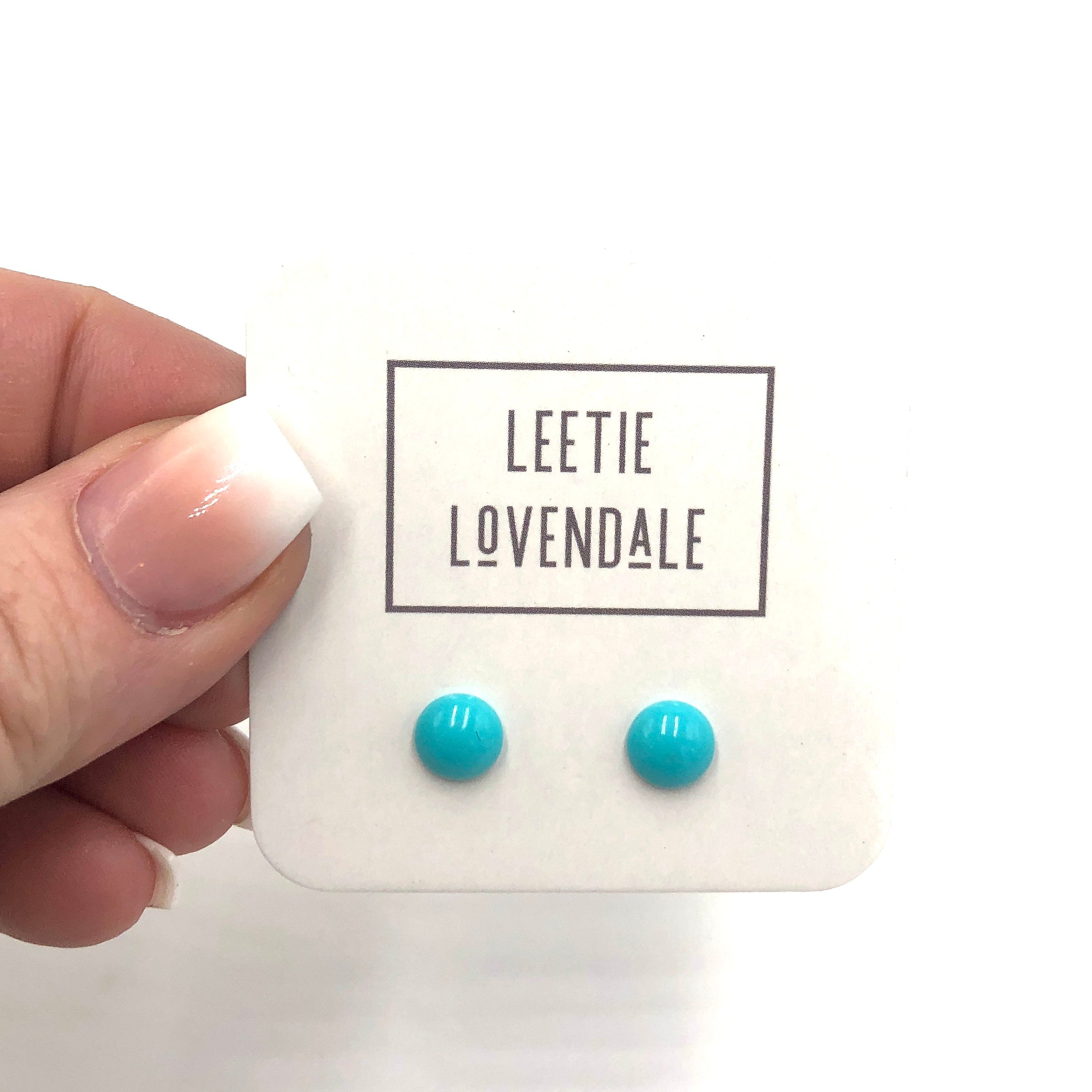 Turquoise Small Retro Button Stud Earrings