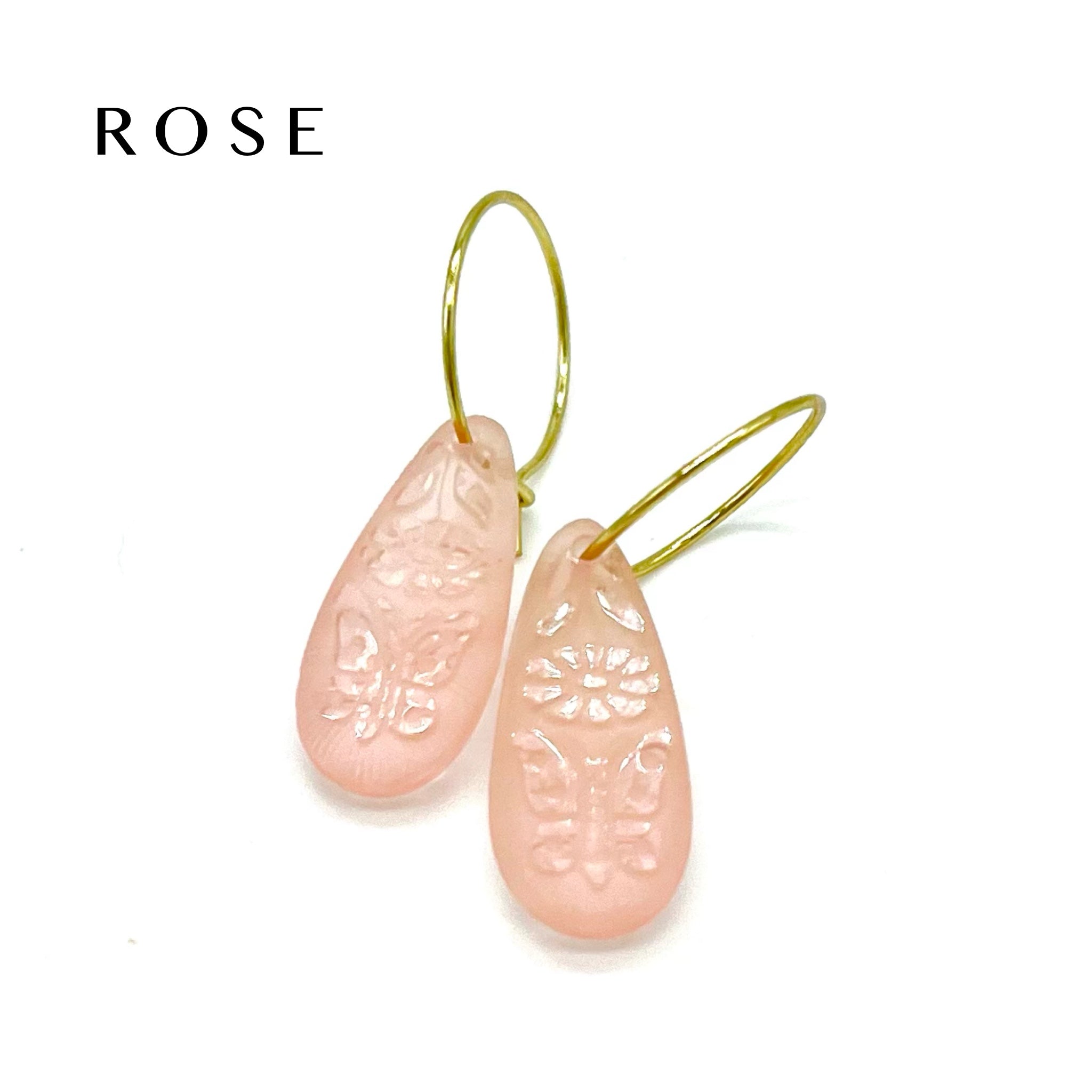 Butterfly Garden Glass Hoops