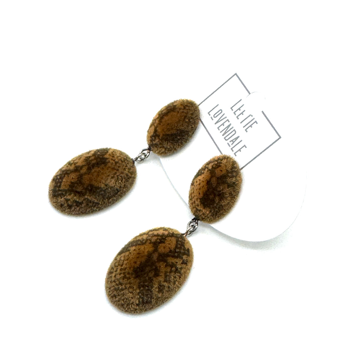 Double Velvet Snakeskin Drop Earrings