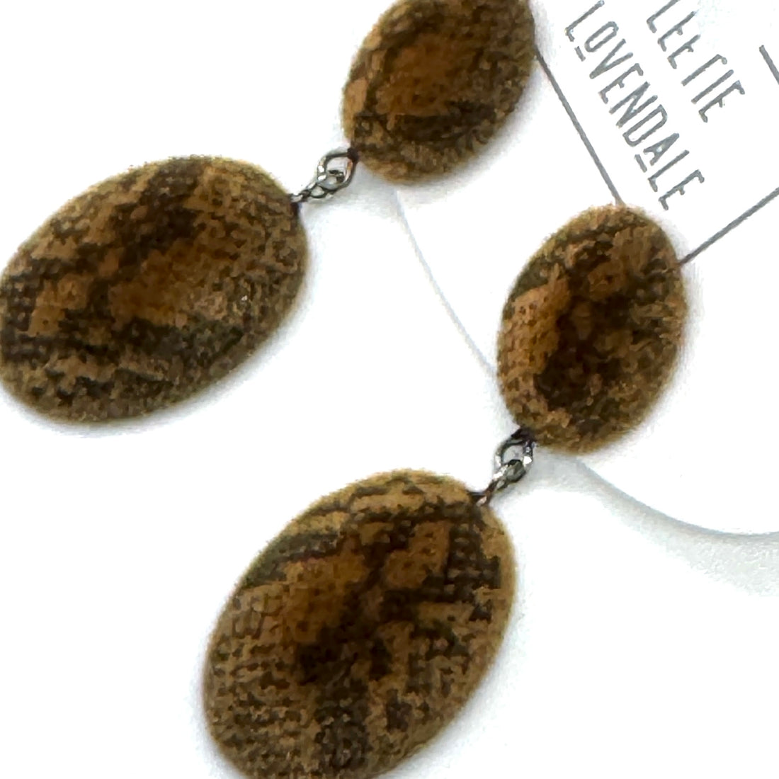 Double Velvet Snakeskin Drop Earrings