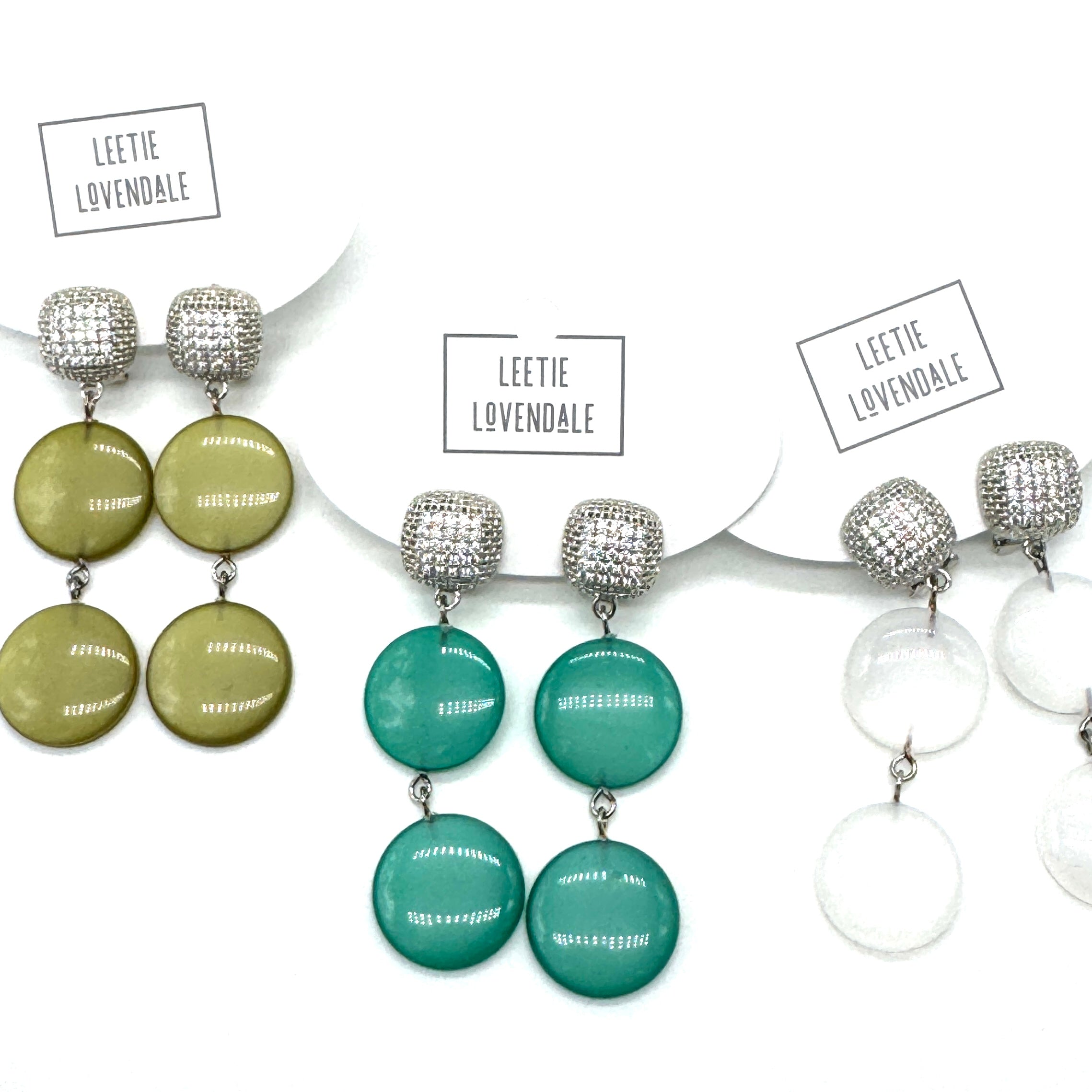 Moonset Triple Pavé Drop Earrings