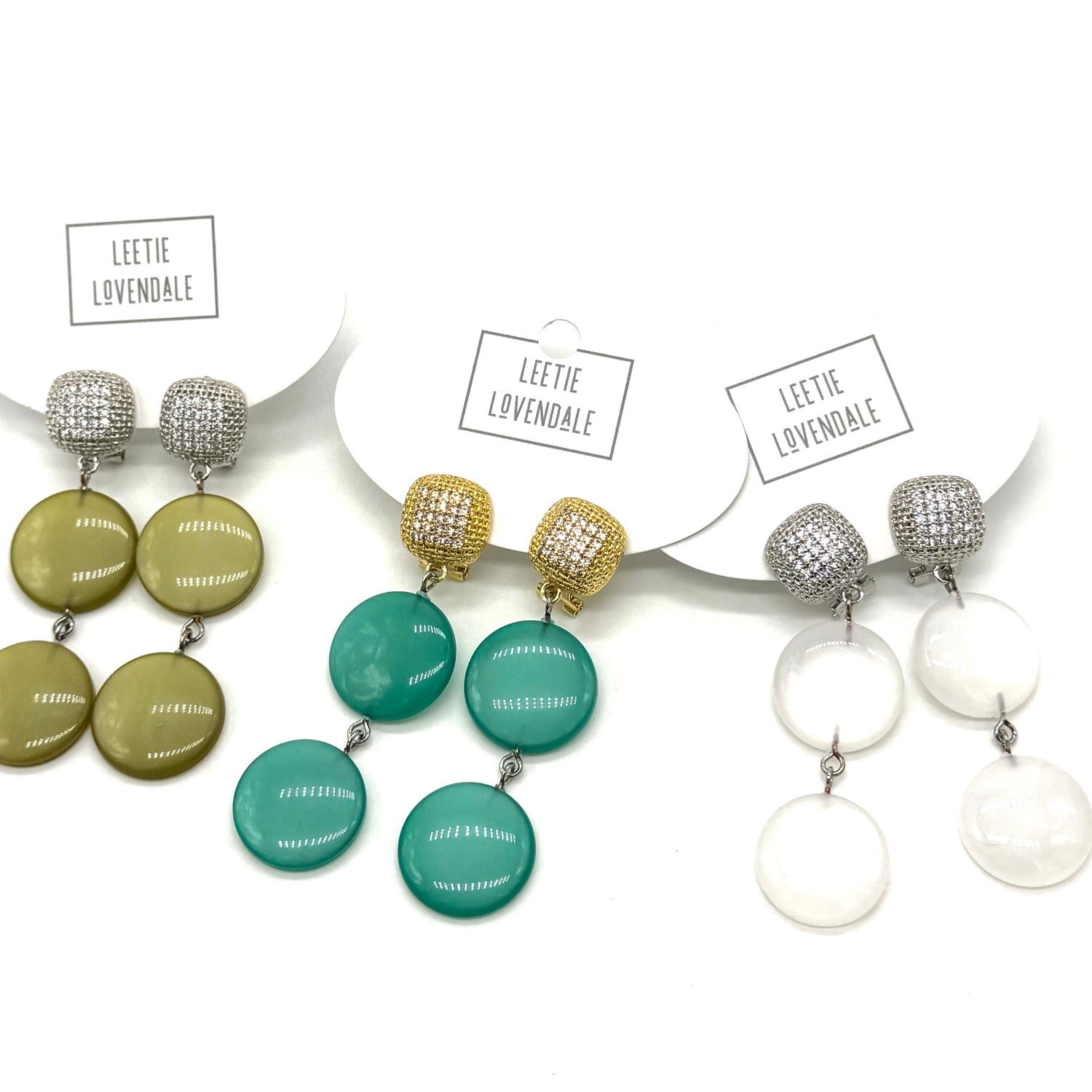 Moonset Triple Pavé Drop Earrings