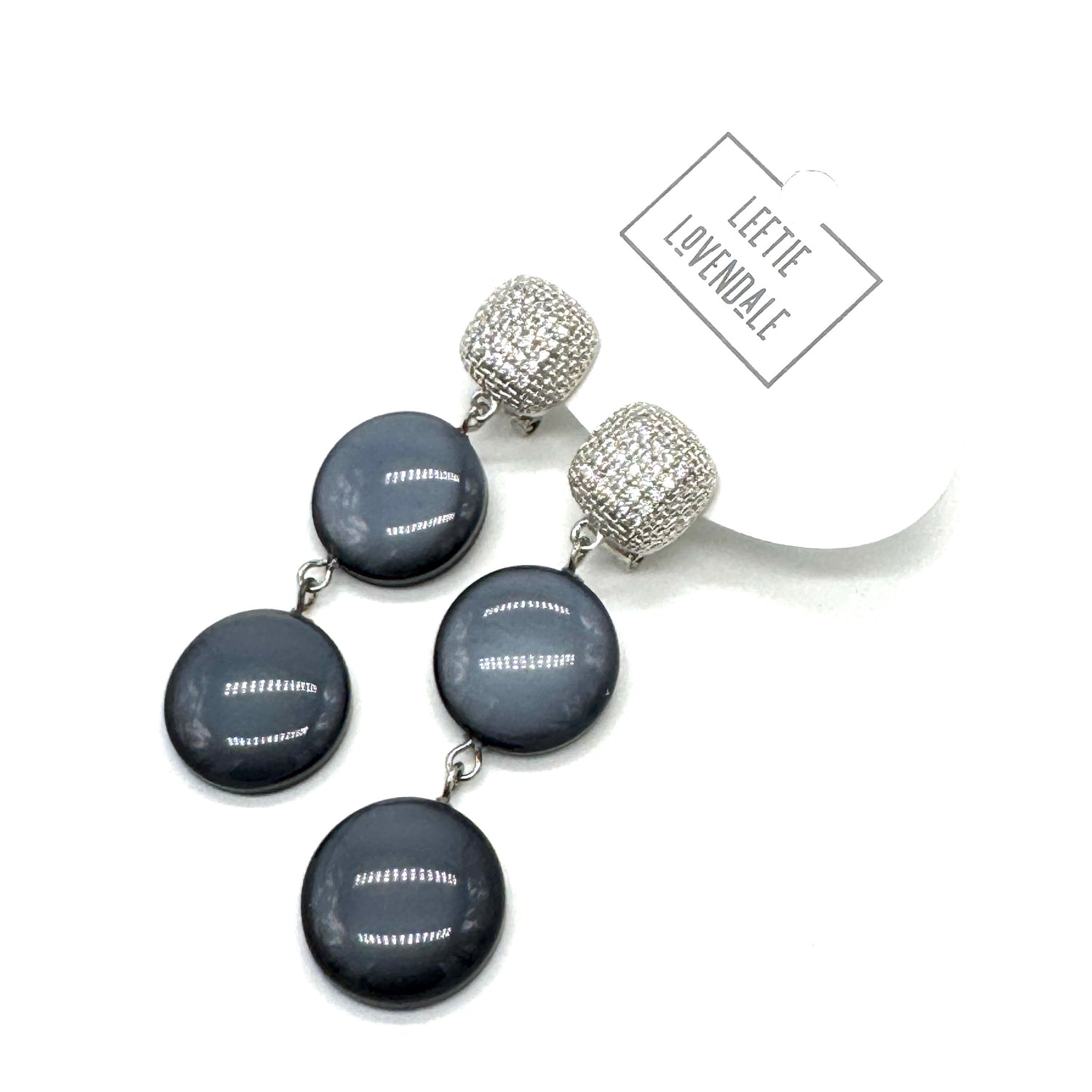 Moonset Triple Pavé Drop Earrings