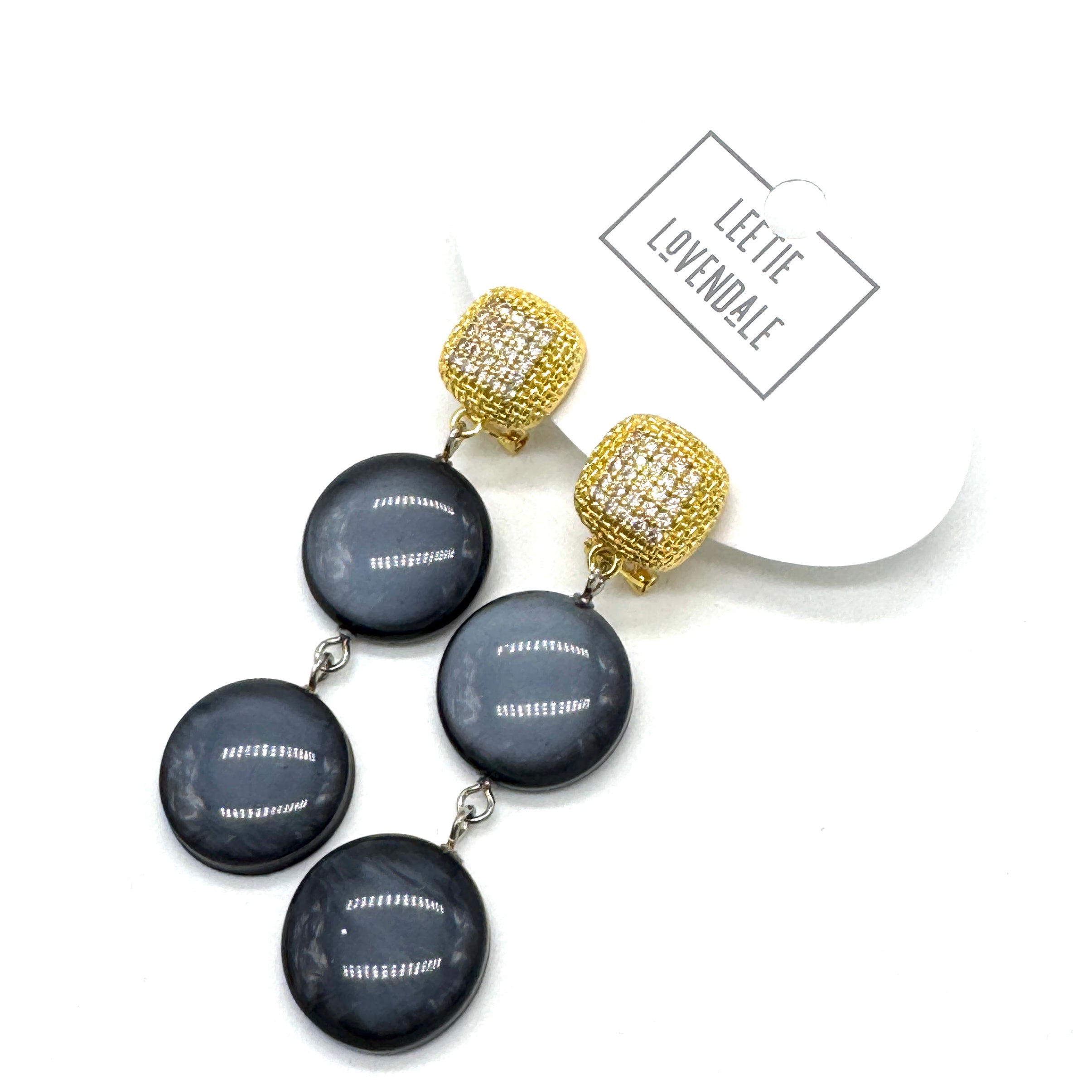 Moonset Triple Pavé Drop Earrings