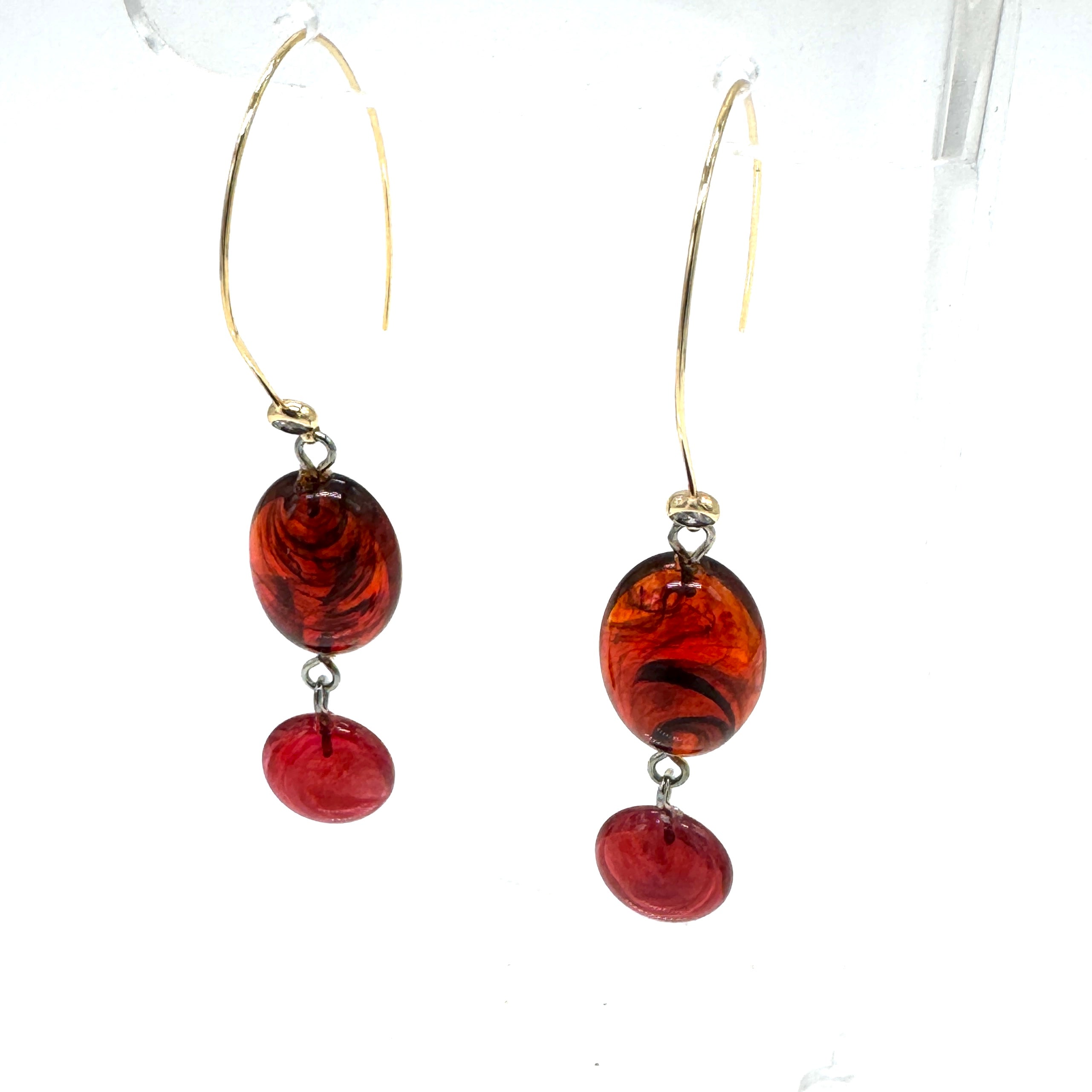 Cabernet CZ Swoop Drop Earrings