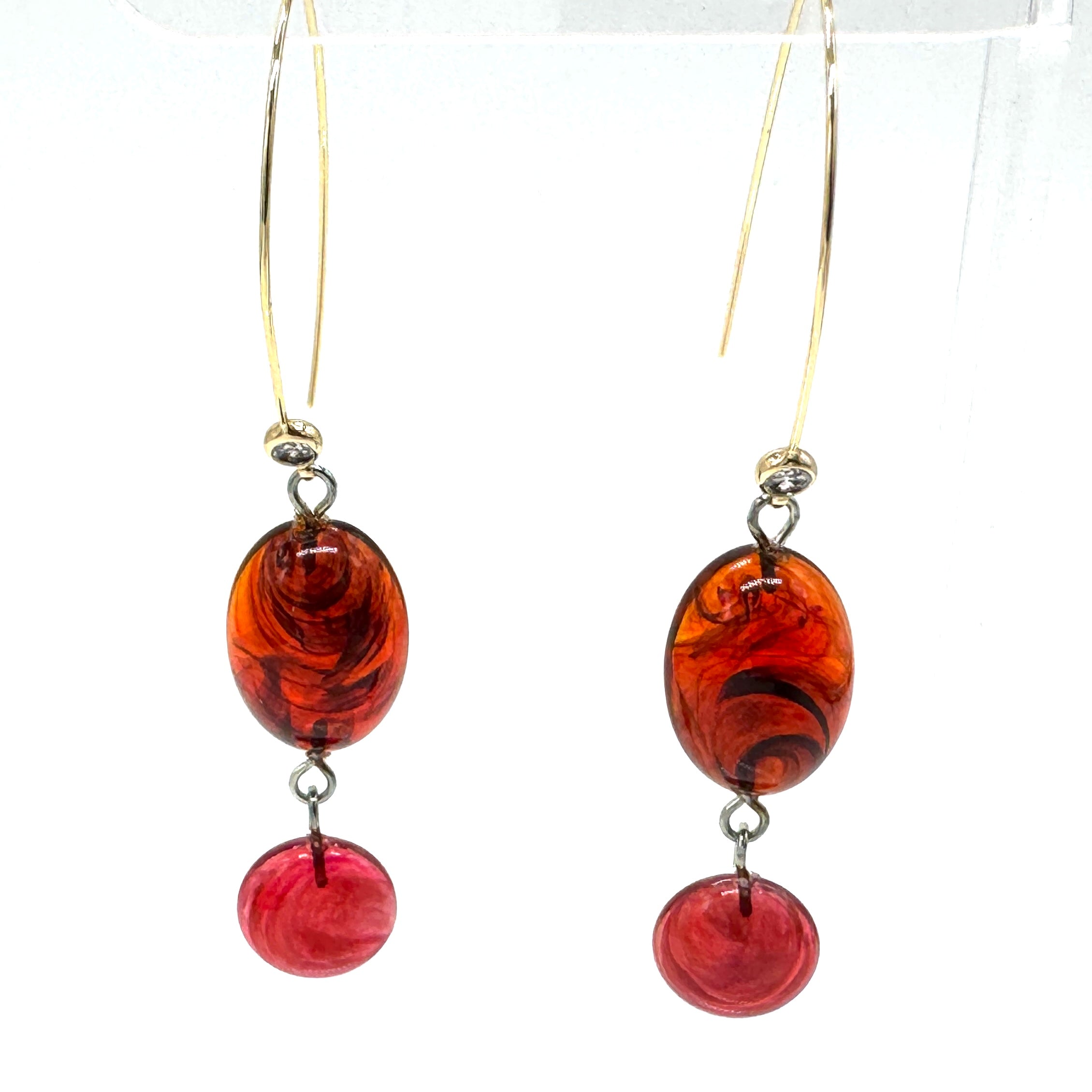 Cabernet CZ Swoop Drop Earrings