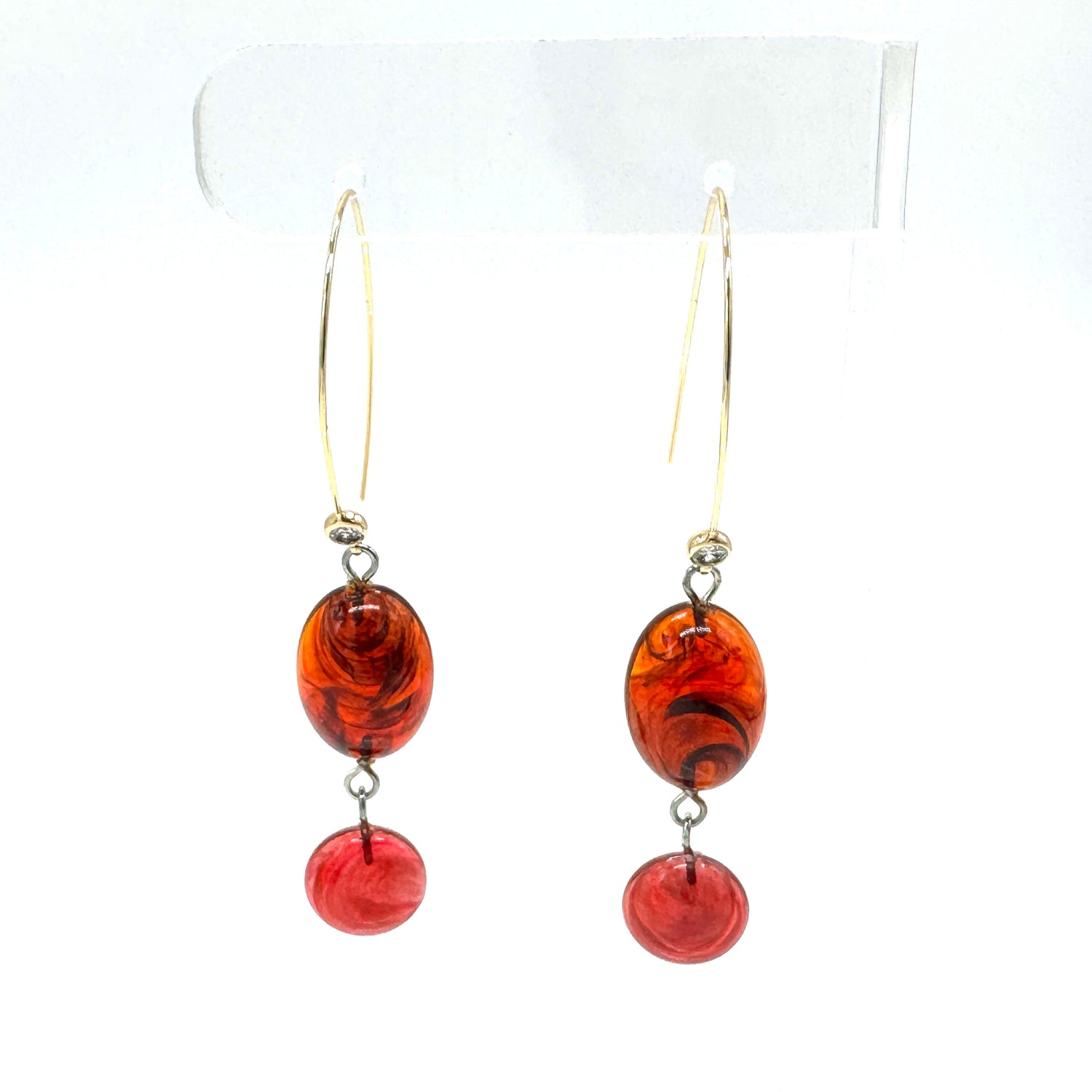 Cabernet CZ Swoop Drop Earrings