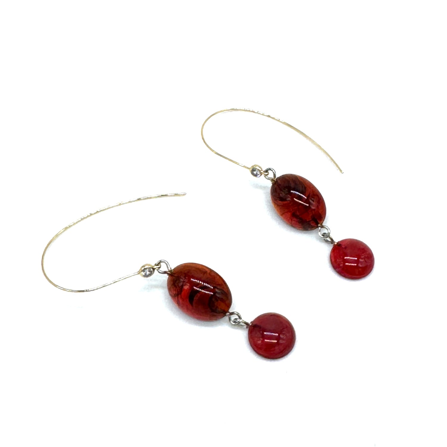 Cabernet CZ Swoop Drop Earrings