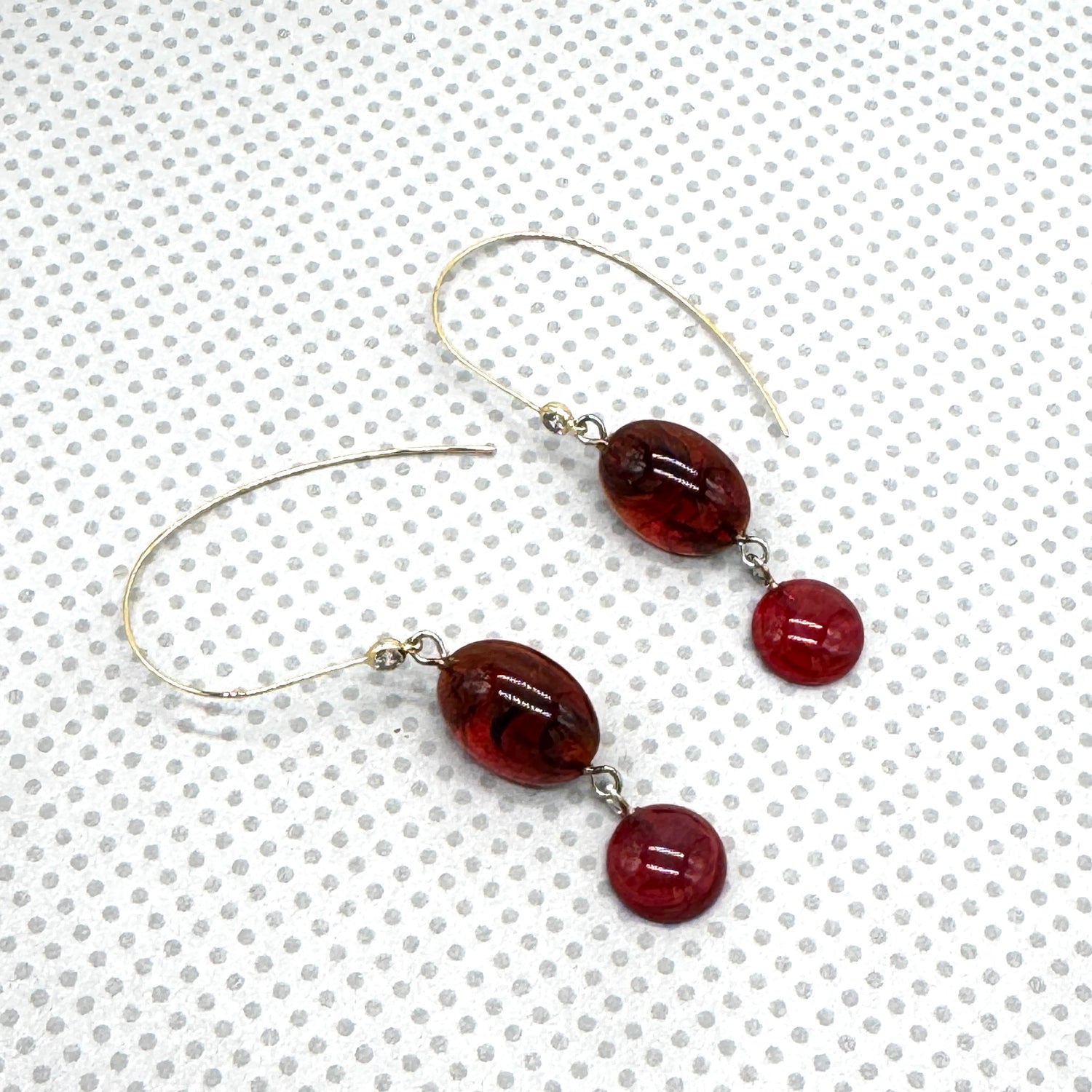 Cabernet CZ Swoop Drop Earrings