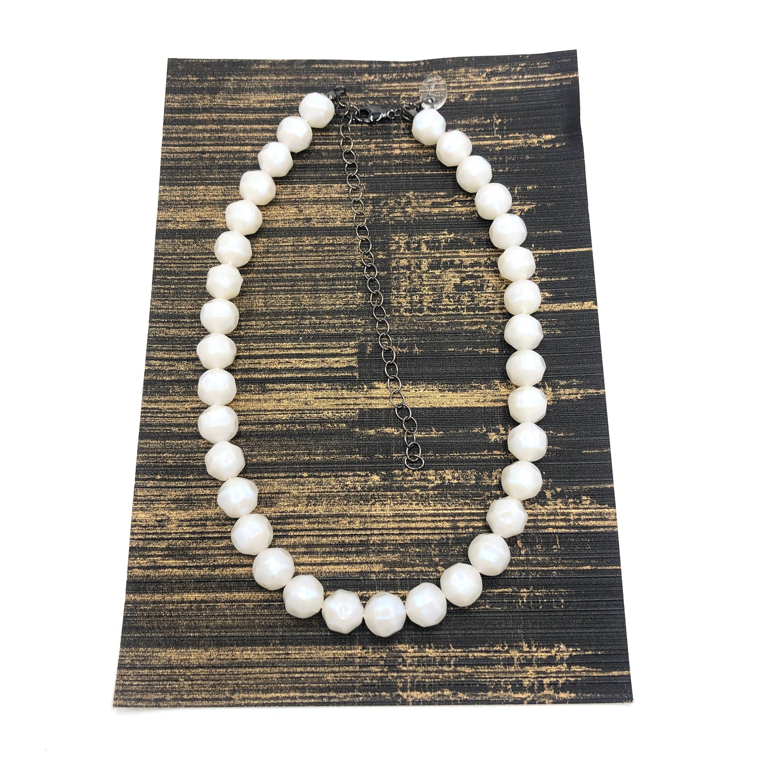 White Opal Nugget Mini Marco Necklace