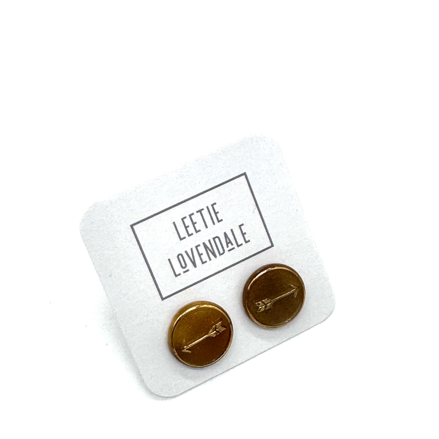 Gold &amp; Caramel Directions Glass Stud Earrings