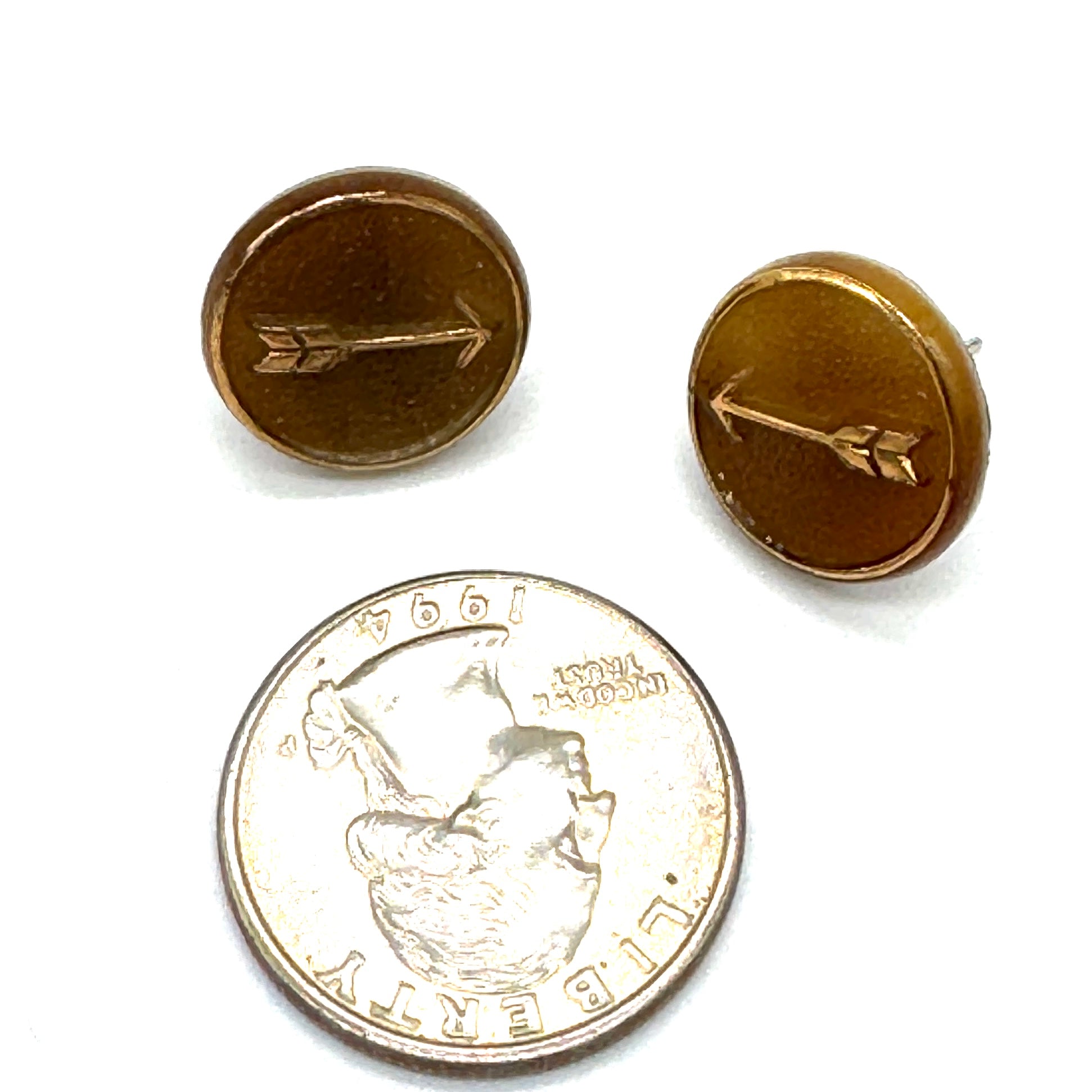 Gold &amp; Caramel Directions Glass Stud Earrings