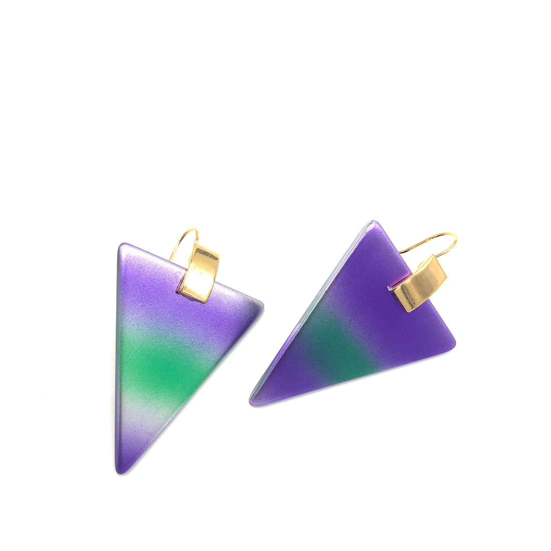 Brushed Triangle Earrings