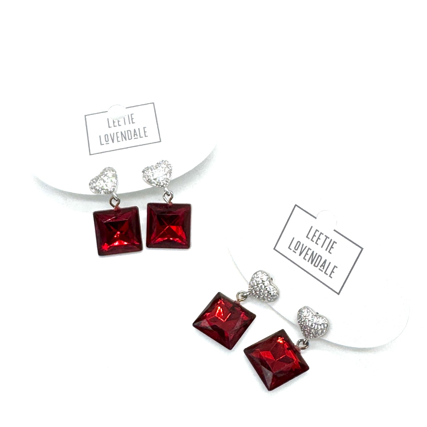 Crimson Spark Drop Earrings