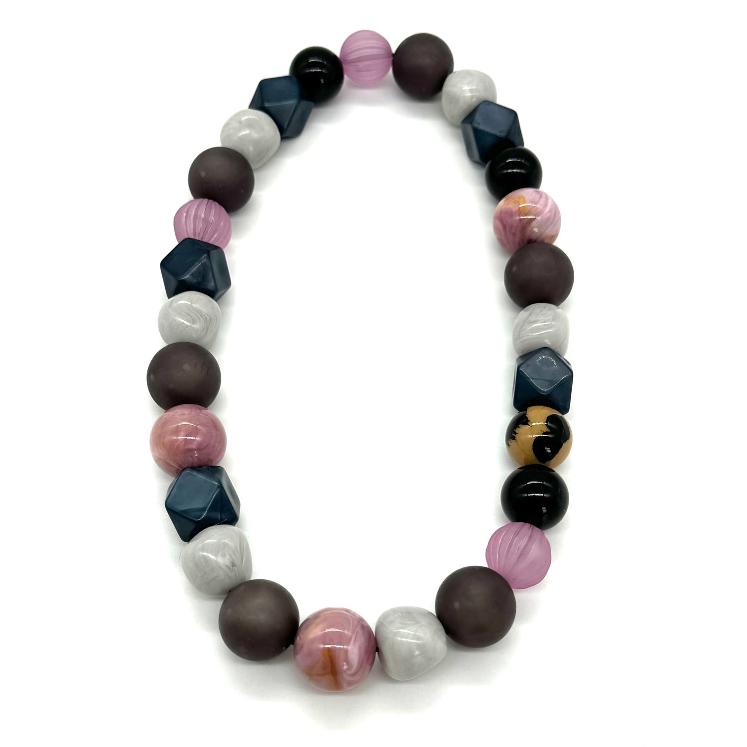 Lilac Cotton Greys - Stretch Bauble Necklace &amp; Bracelet Collection