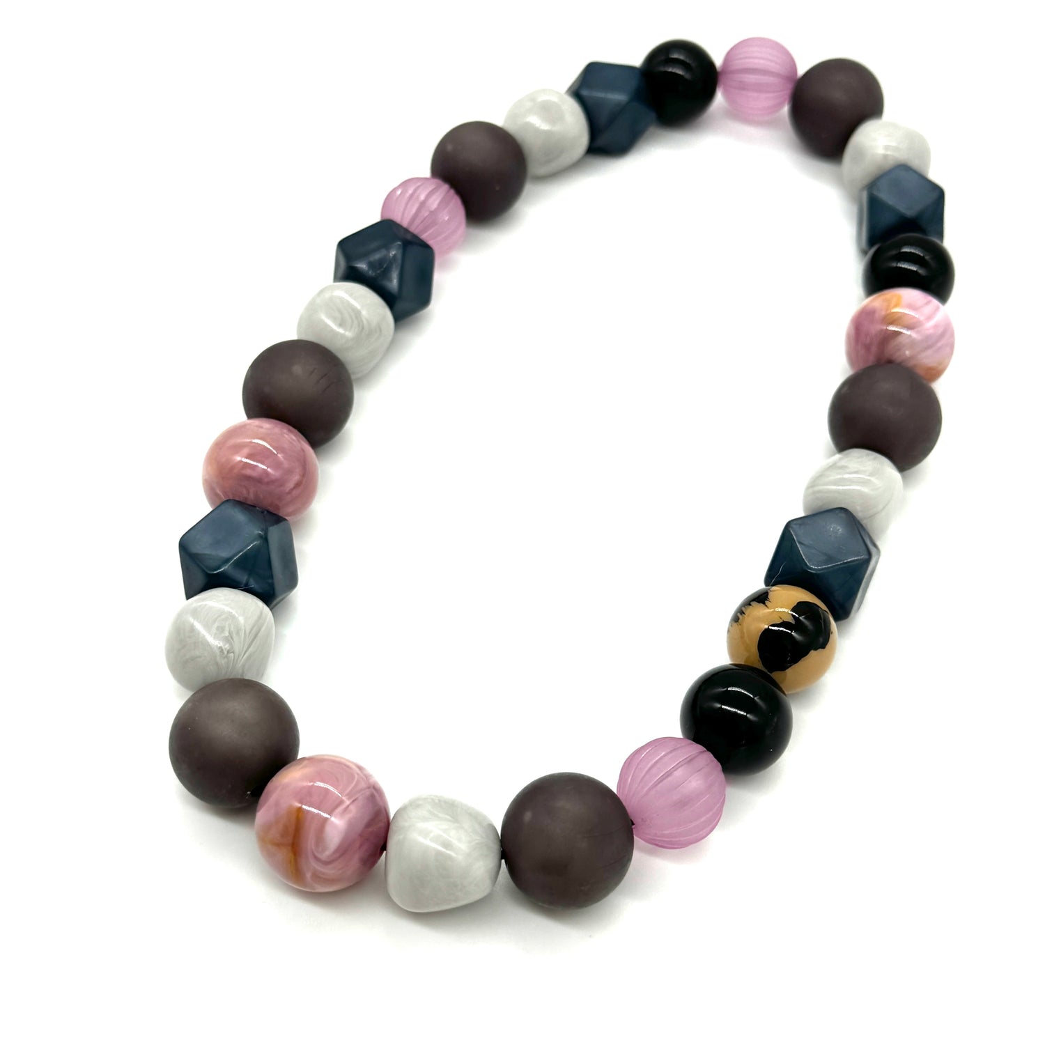 Lilac Cotton Greys - Stretch Bauble Necklace &amp; Bracelet Collection