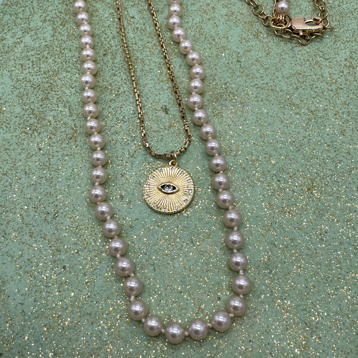 All Seeing Pearl Doublet Necklace