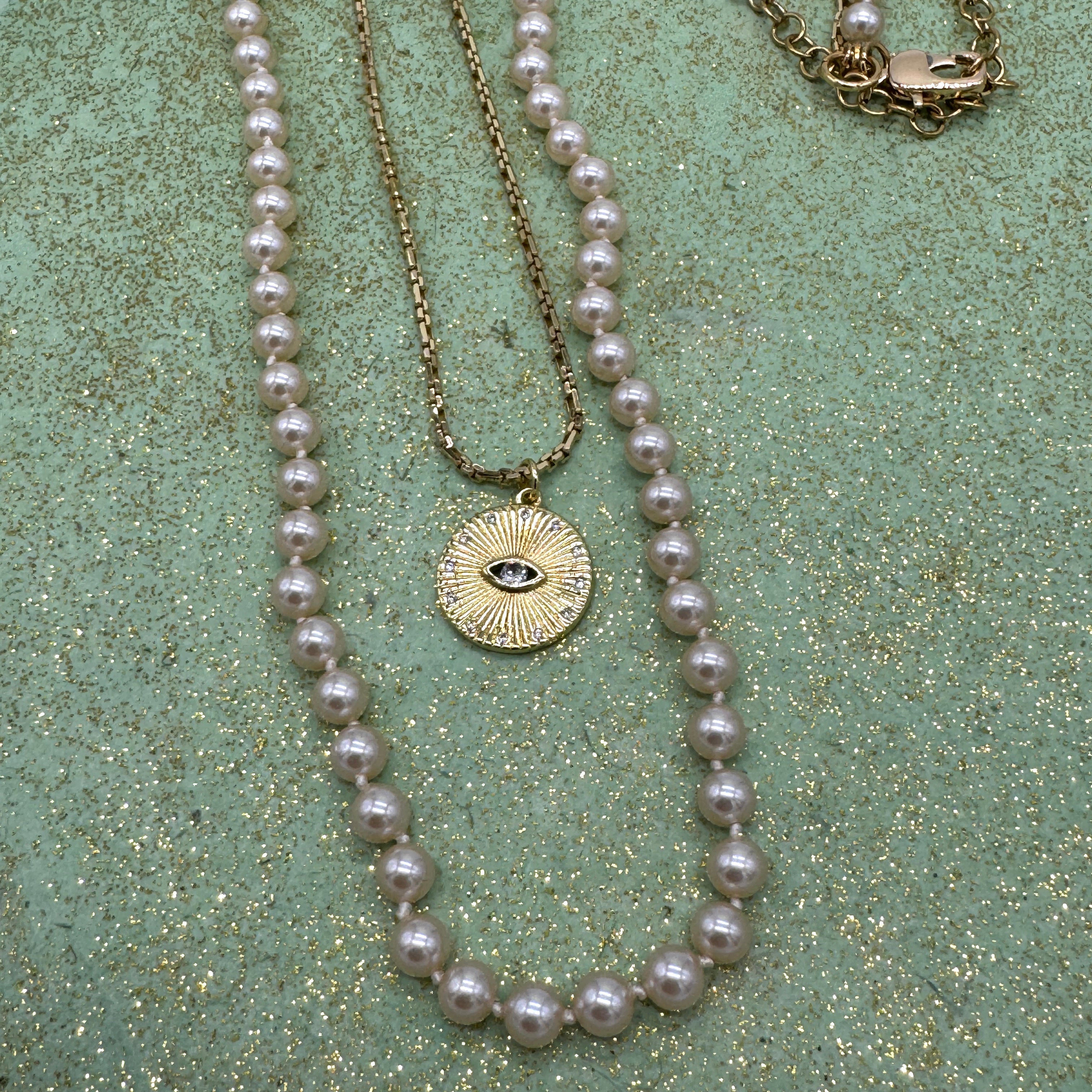 All Seeing Pearl Doublet Necklace