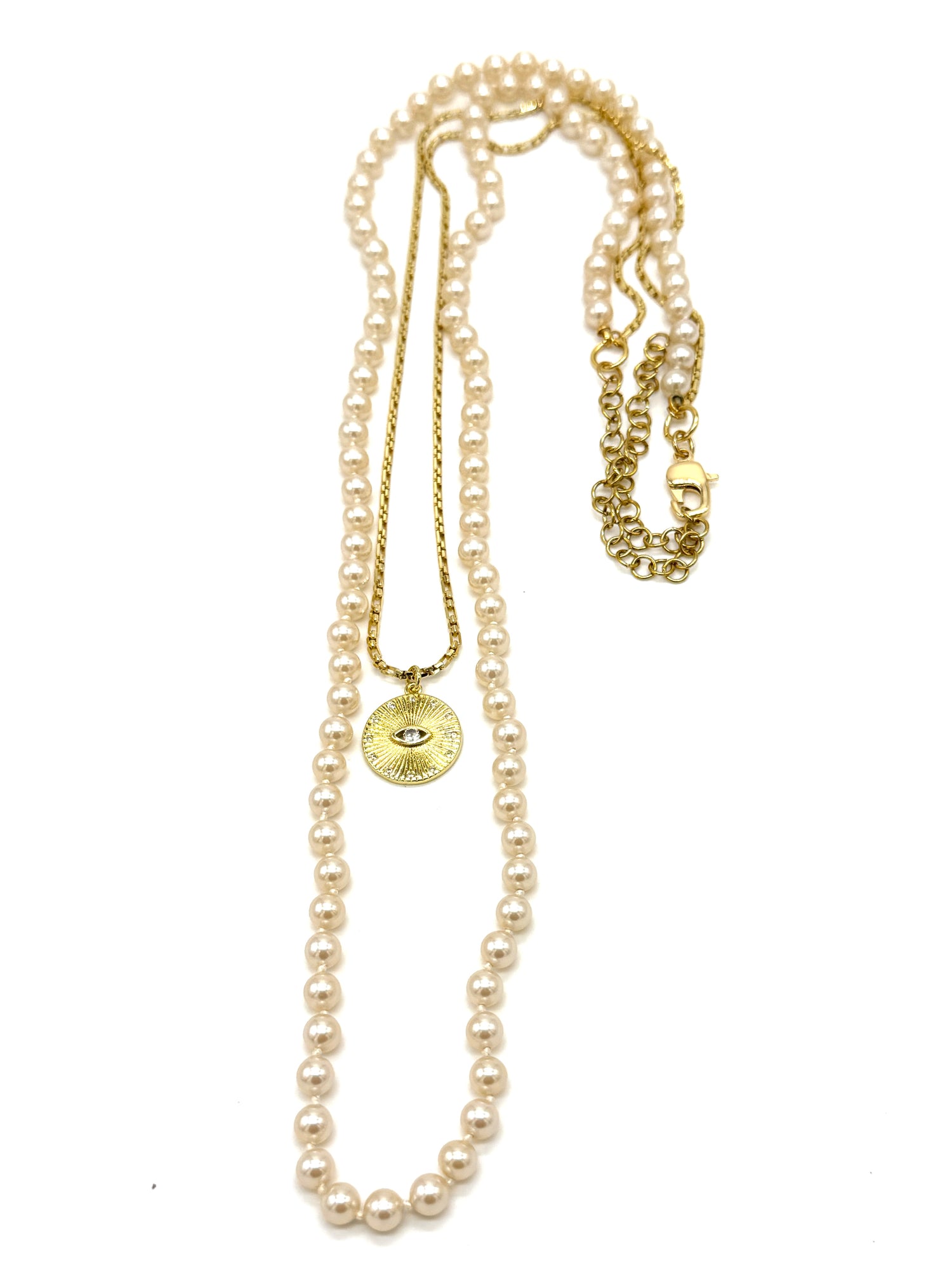 All Seeing Pearl Doublet Necklace