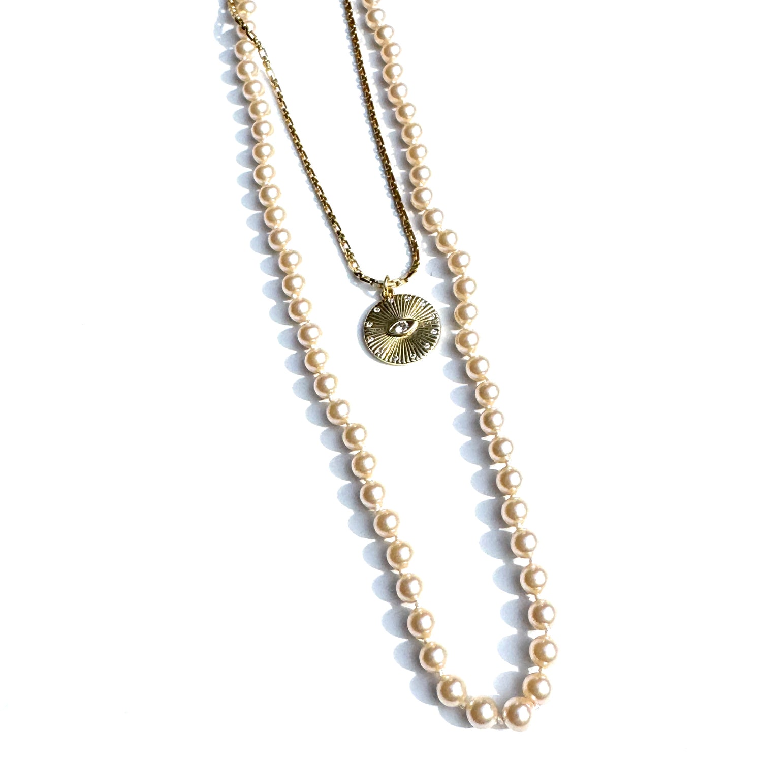 All Seeing Pearl Doublet Necklace