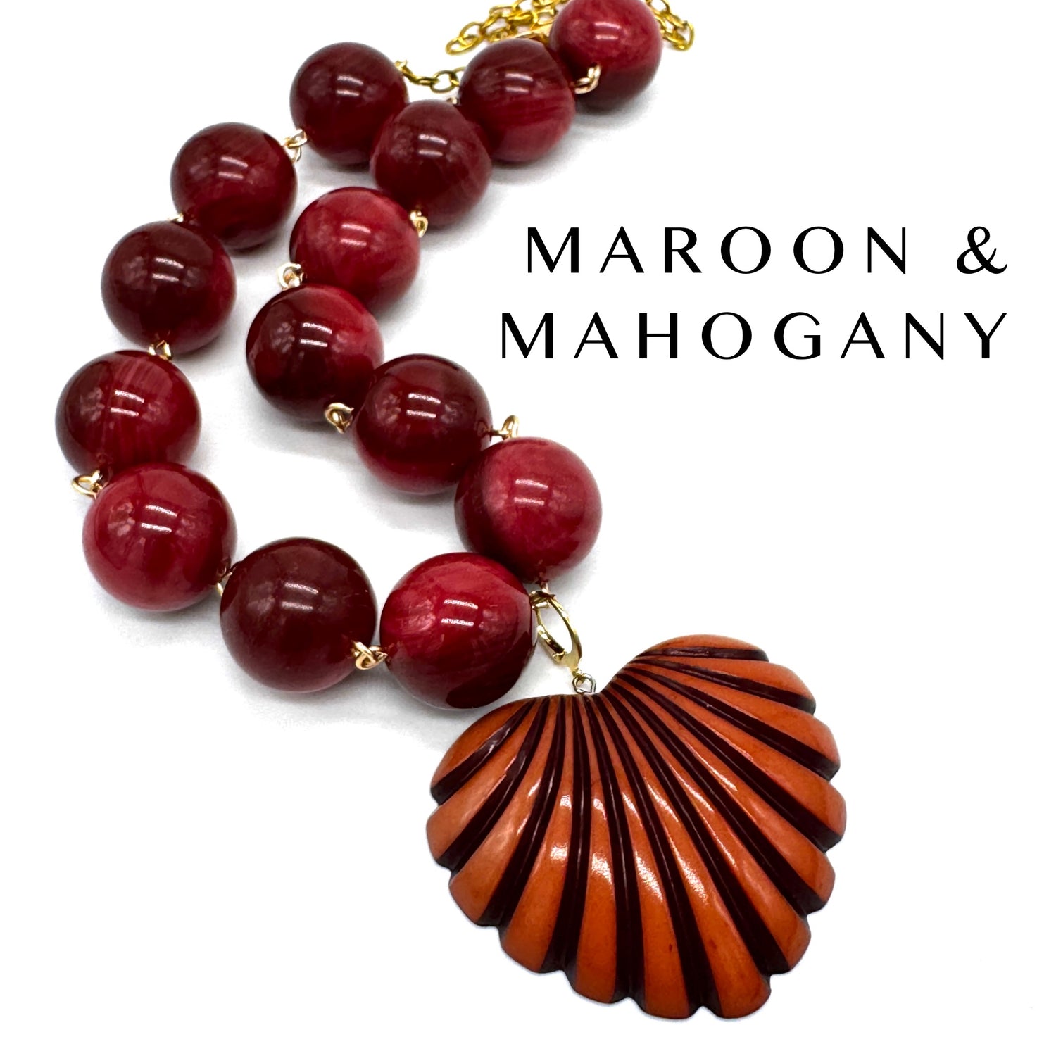 Deco Carved Heart Necklace