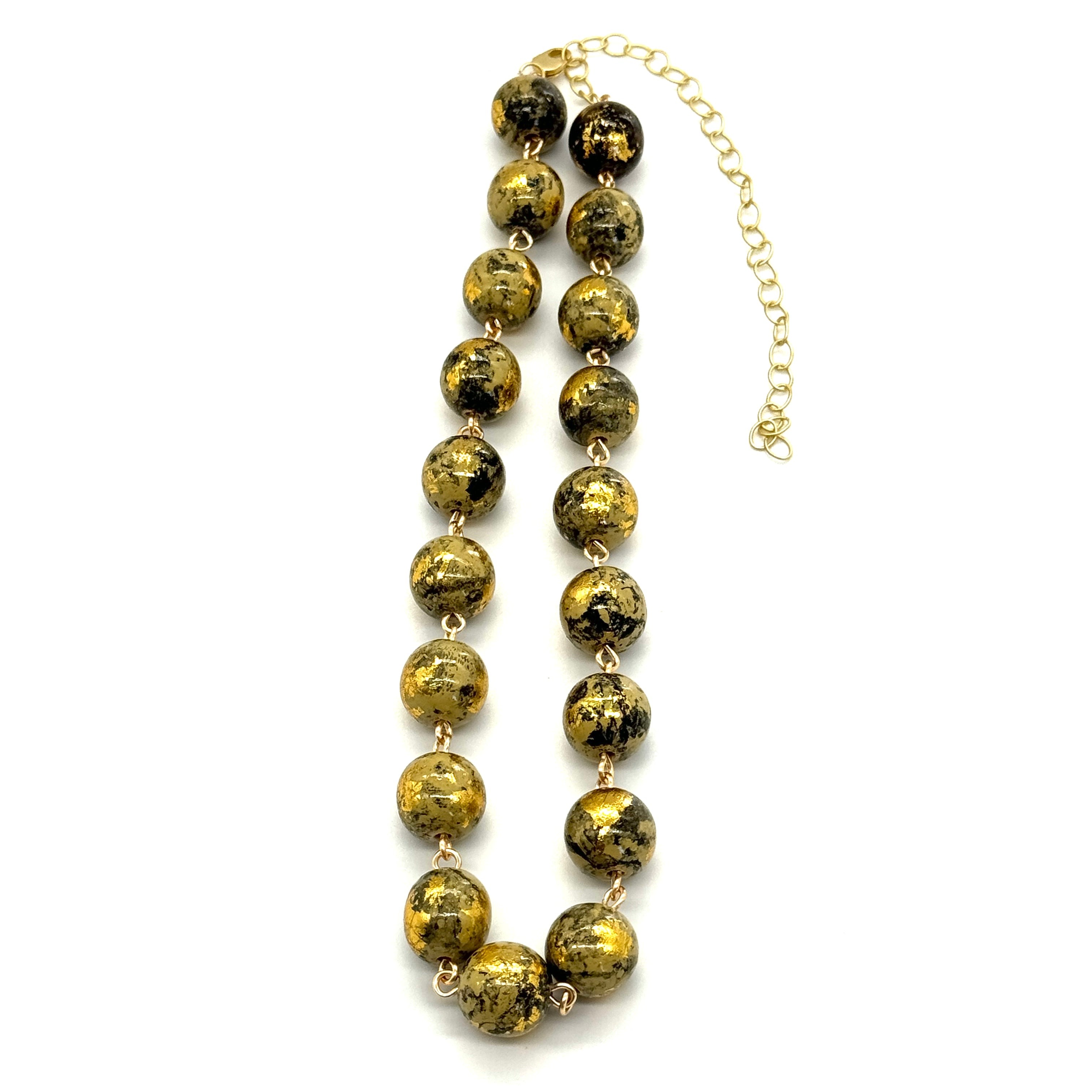 Gold Leaf Speckled Amelia Necklace