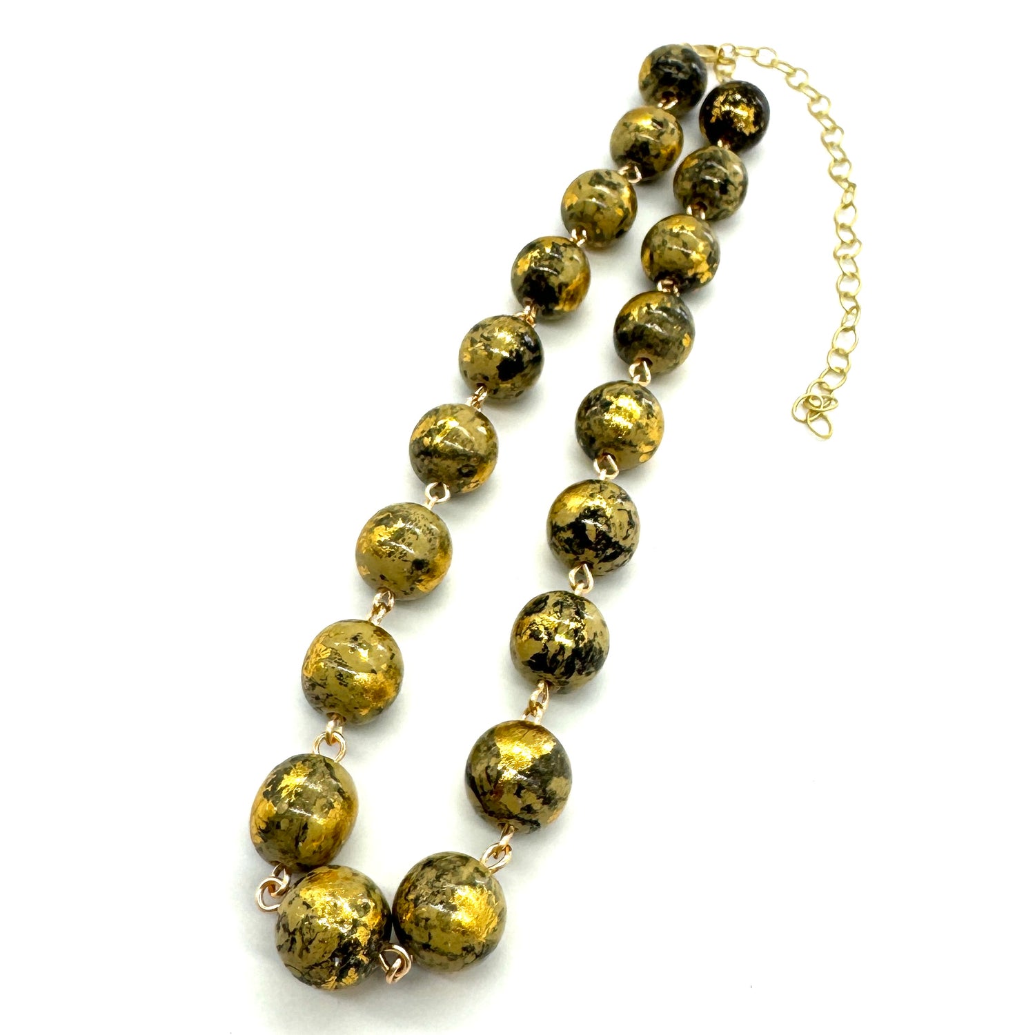 Gold Leaf Speckled Amelia Necklace