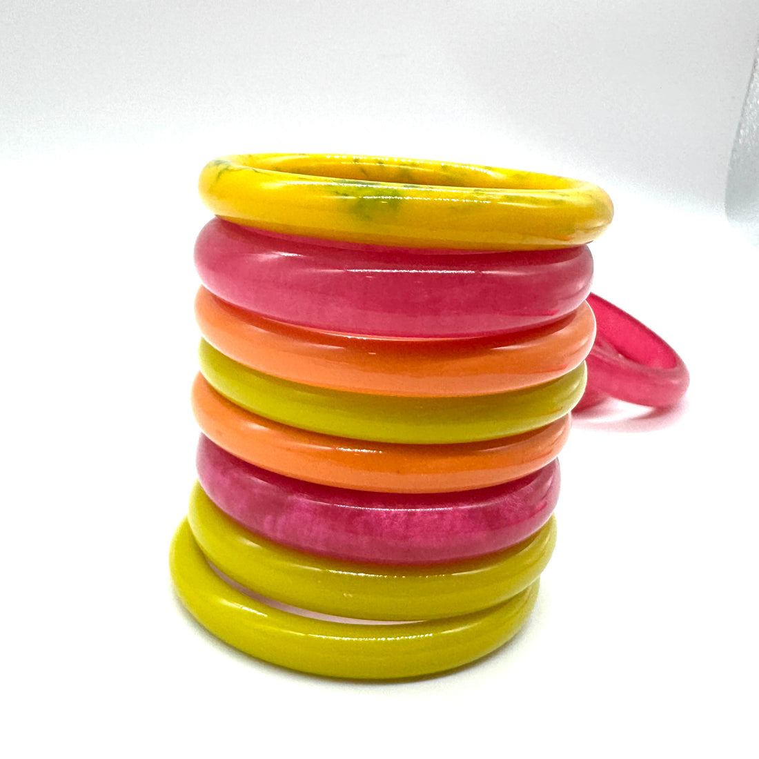 Tutti Frutti Rounded Resin Bangle Bracelets