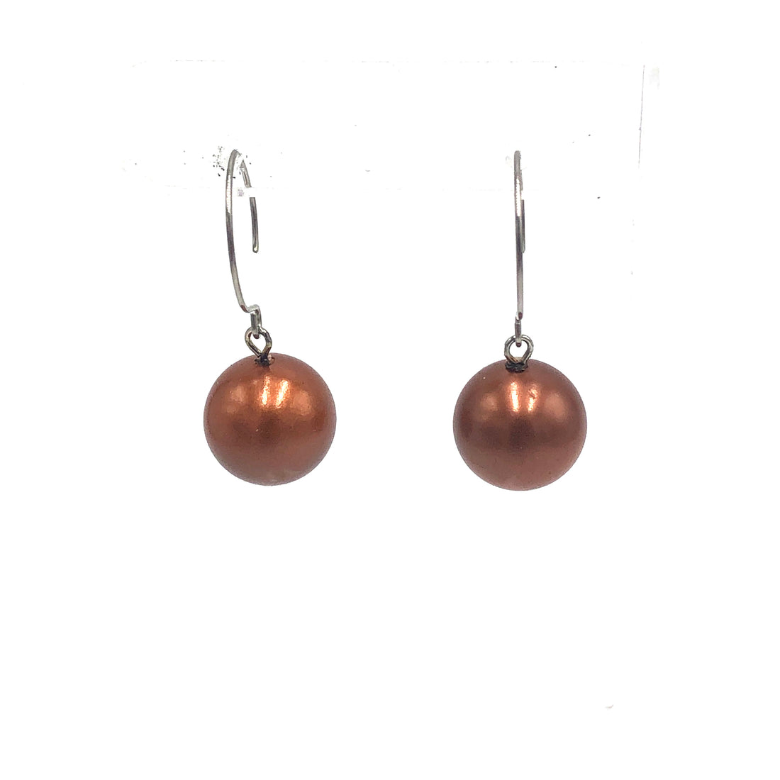 Copper Jumbo Ball Drop Earrings