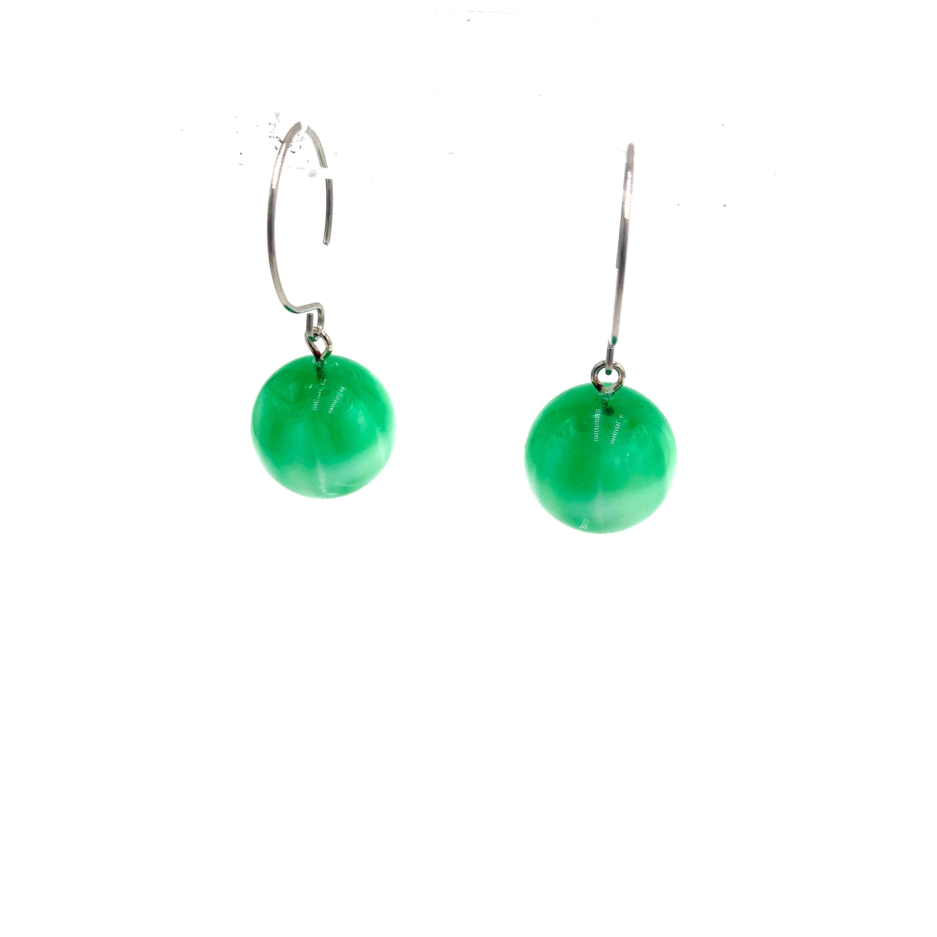 Green Stripe Moonglow Jumbo Ball Drop Earrings