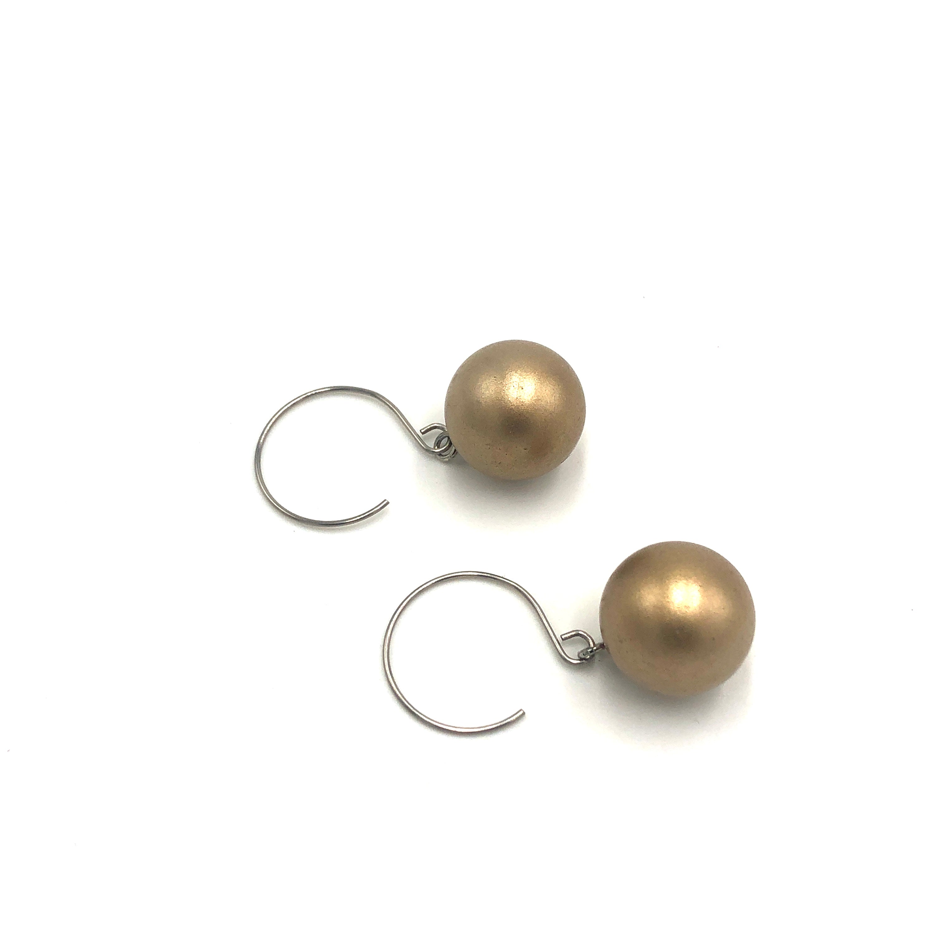 Gold Jumbo Ball Drop Earrings