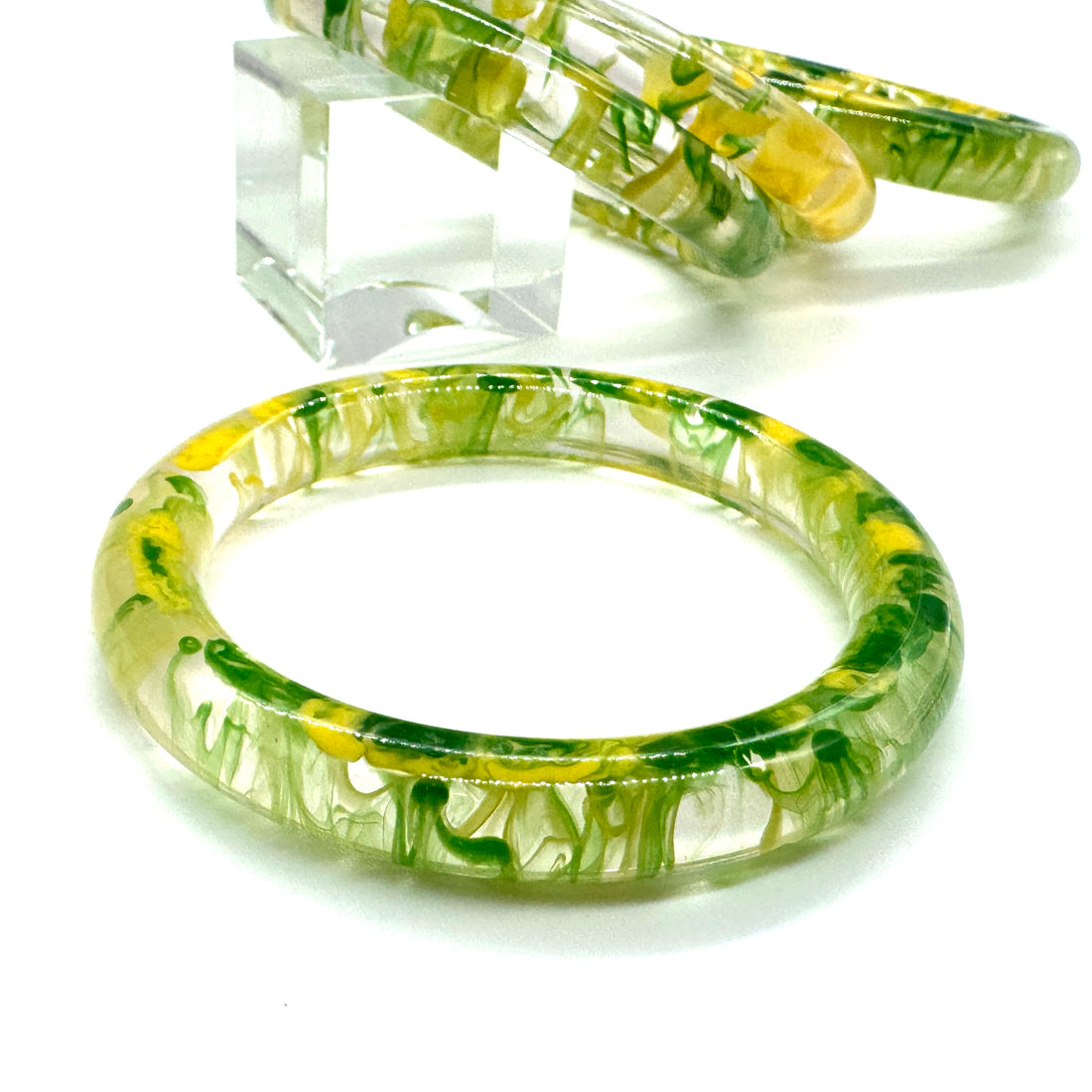 Confetti Swirl Resin Bangle Bracelet