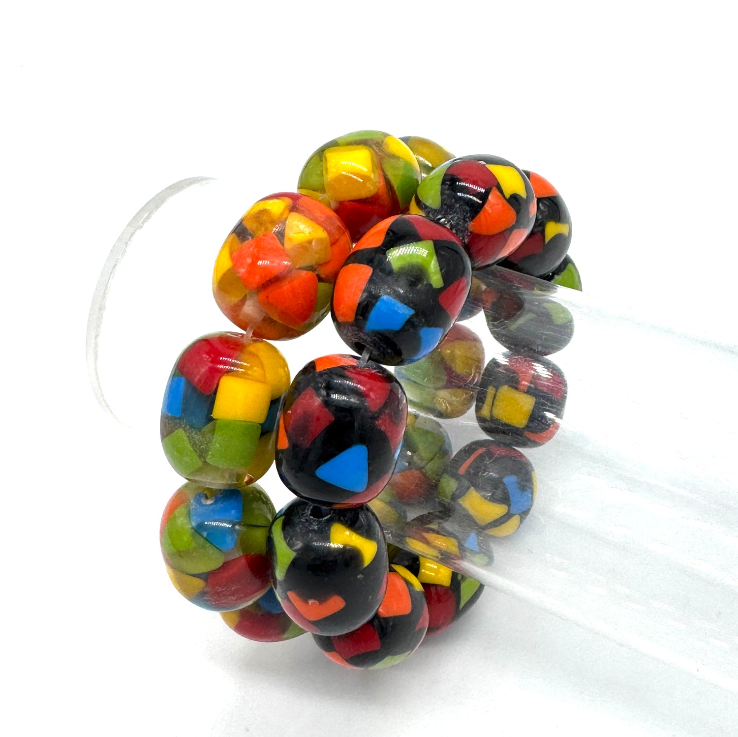 Crayon Confetti Stretch Oval Bead Bracelet