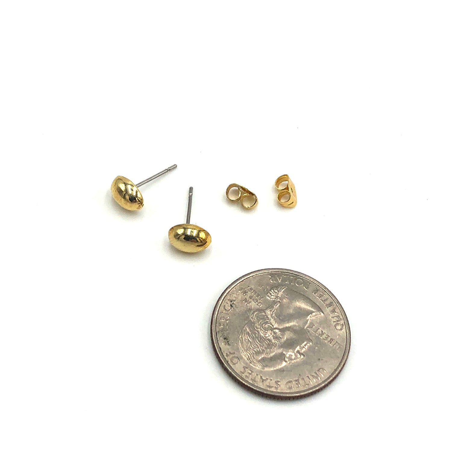 Gold Extra Petite Oval Stud Earrings
