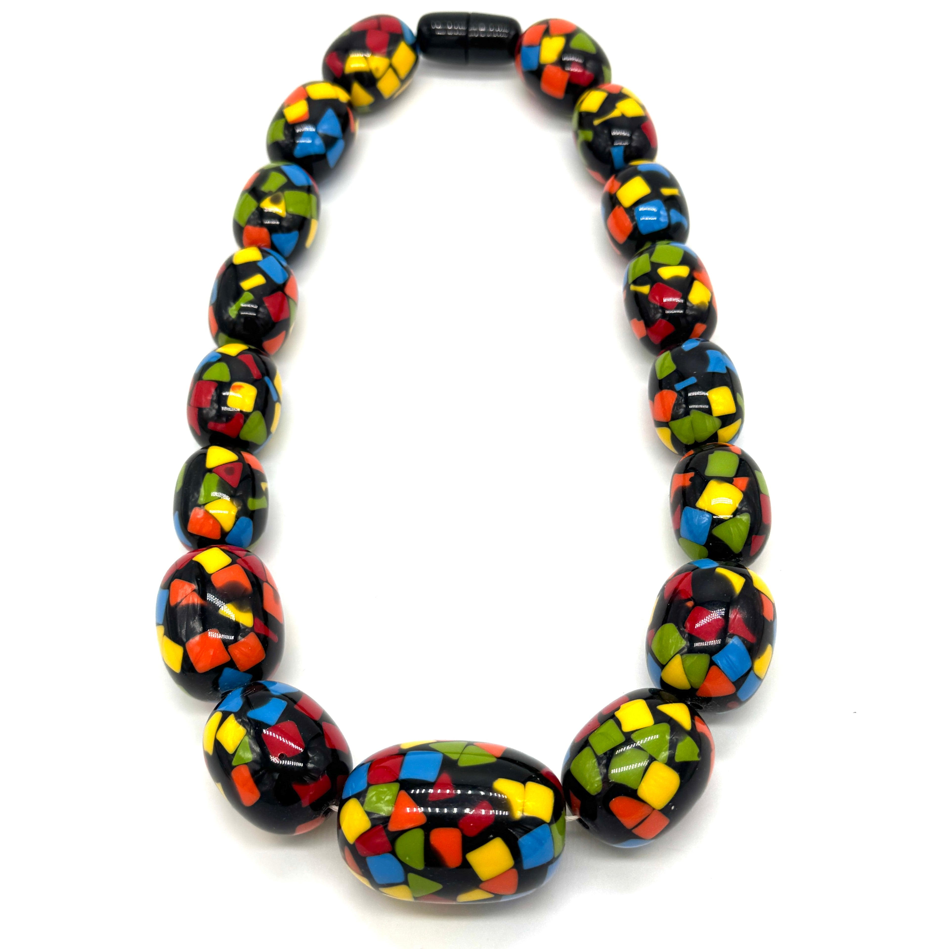 Crayon Confetti Oval Beaded Necklace - 3 colors