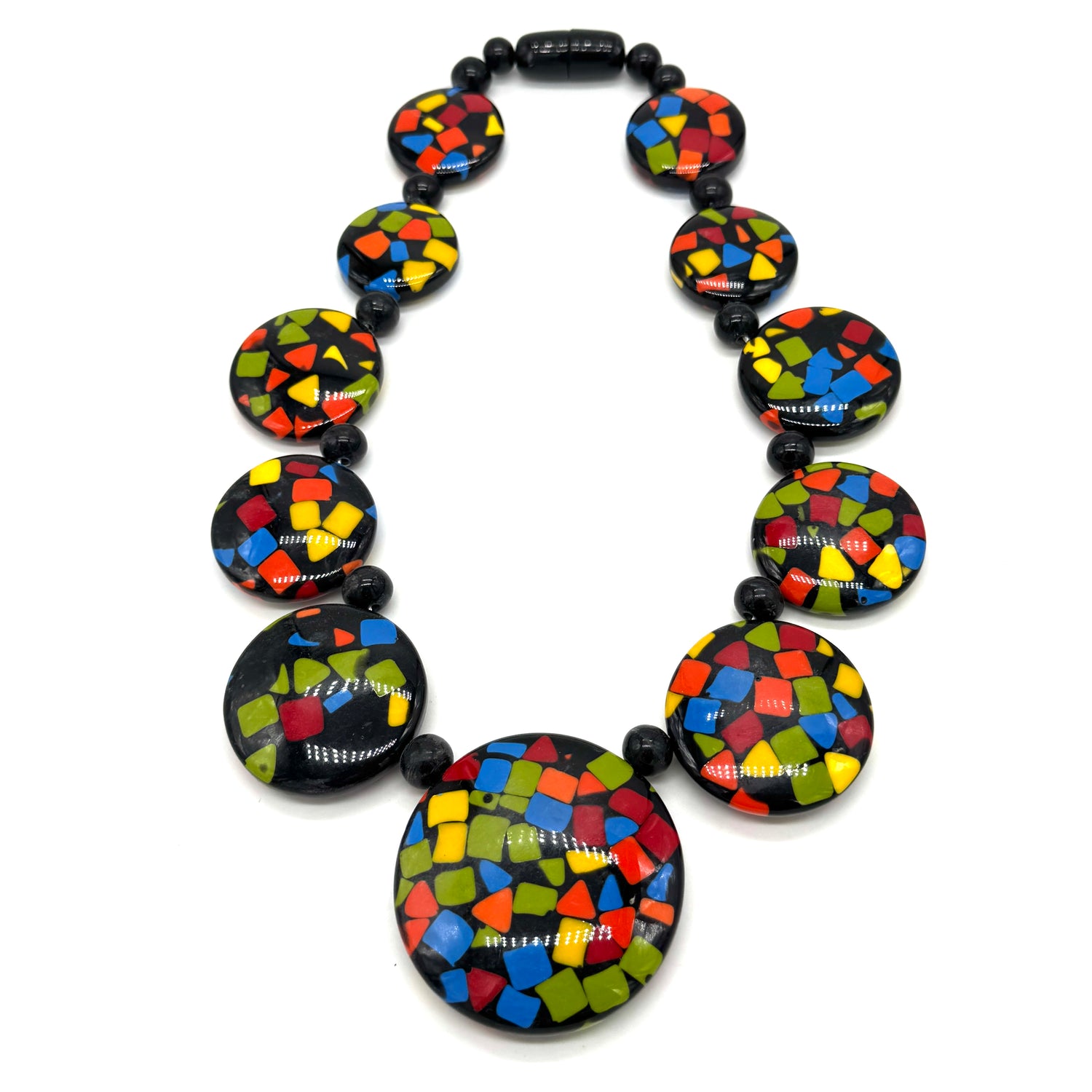 Crayon &amp; Black Confetti Bold Disc Necklace