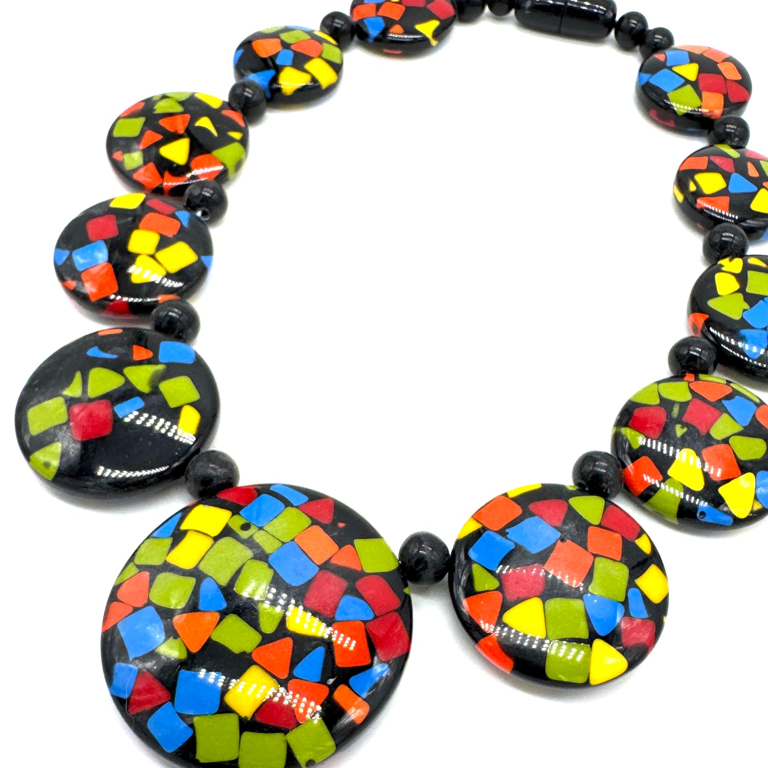 Crayon &amp; Black Confetti Bold Disc Necklace
