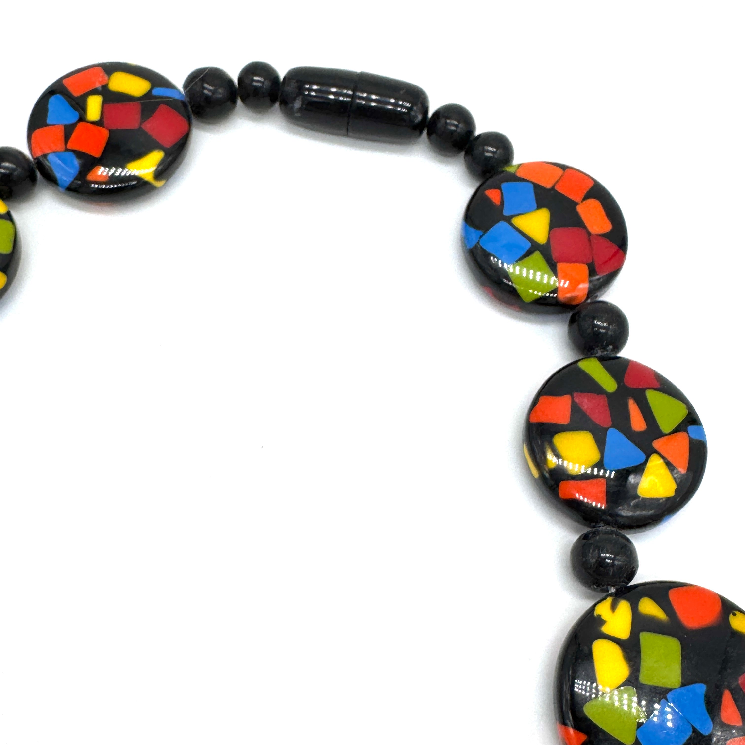 Crayon &amp; Black Confetti Bold Disc Necklace