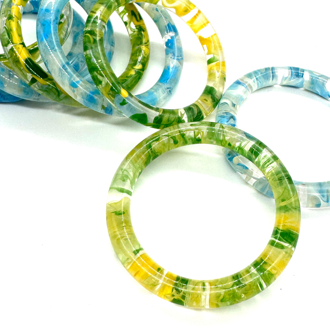 Confetti Swirl Resin Bangle Bracelet