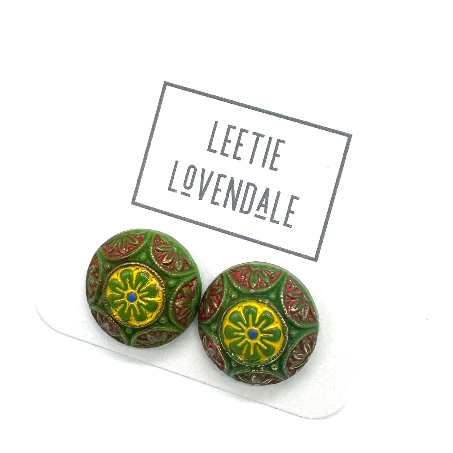 Old World Glass Stud Earrings