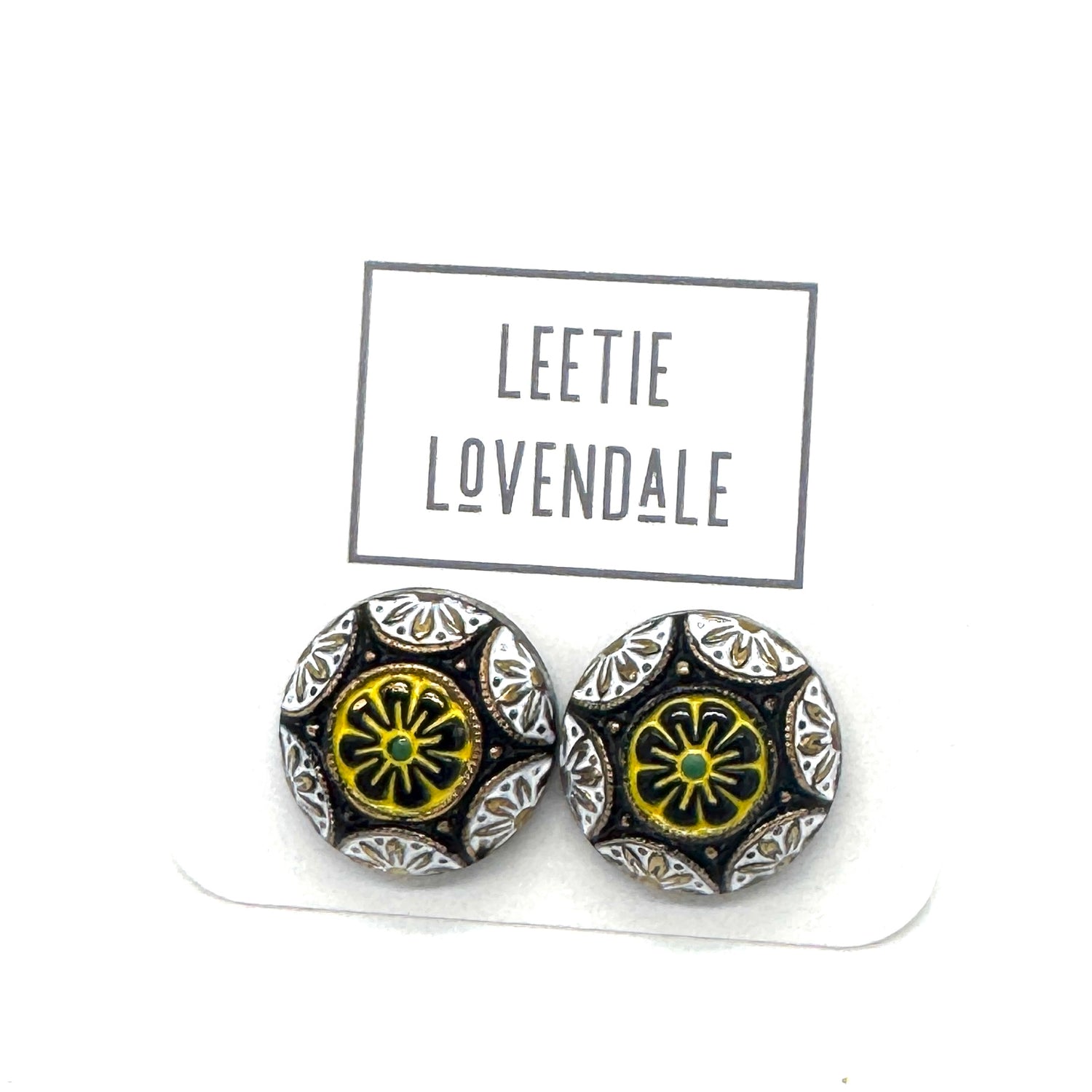 Old World Glass Stud Earrings