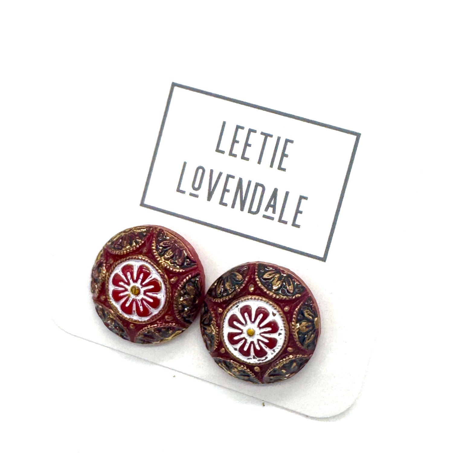 Old World Glass Stud Earrings