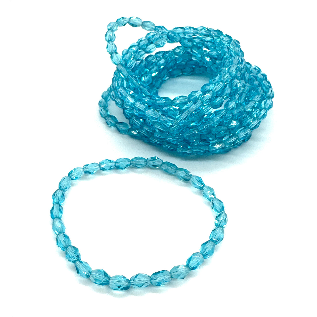 Aqua Blue - Leetie Archival Vintage Glass Stretch Bracelet