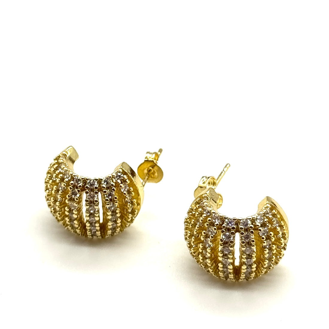 Pavé Crown Hoop Earrings