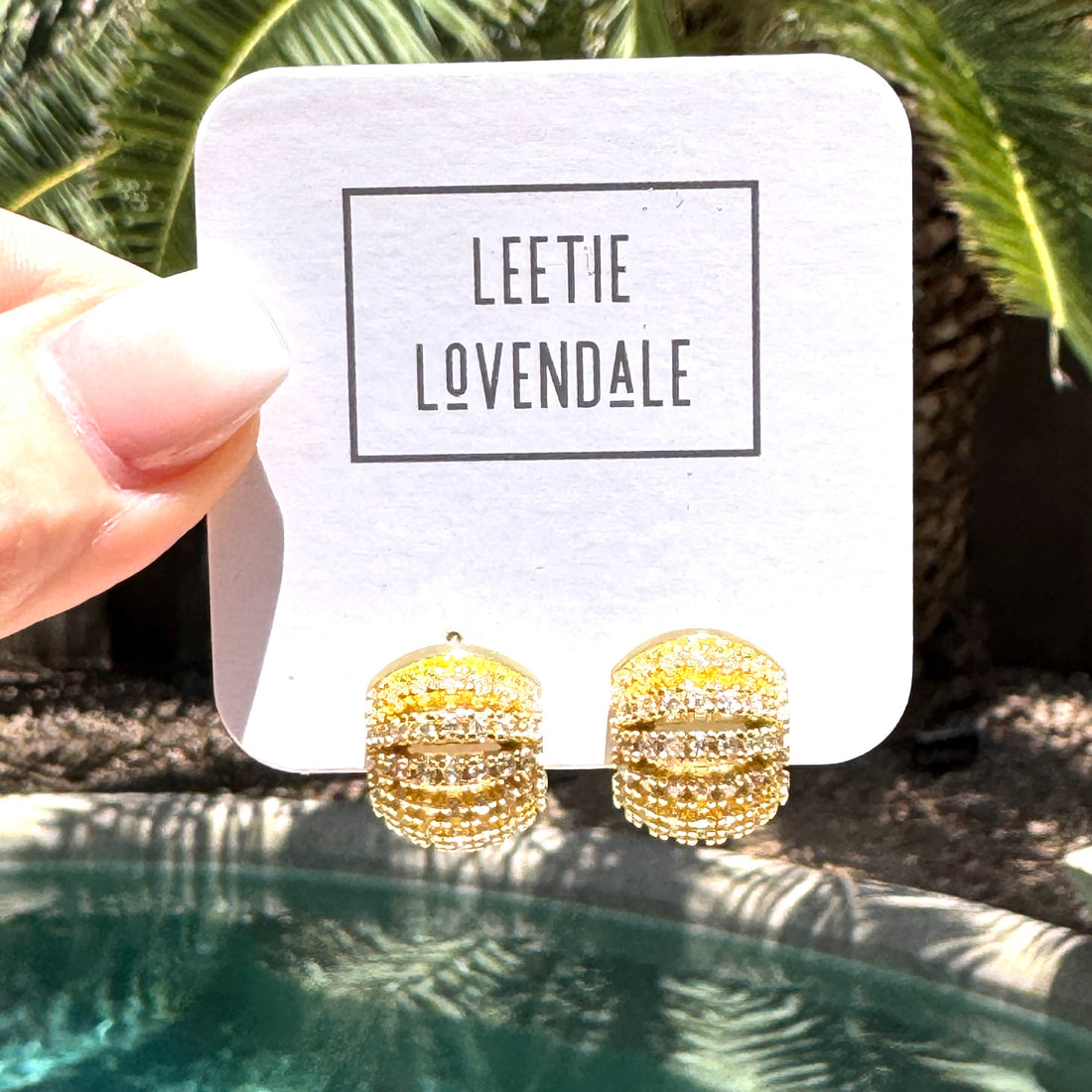 Pavé Crown Hoop Earrings