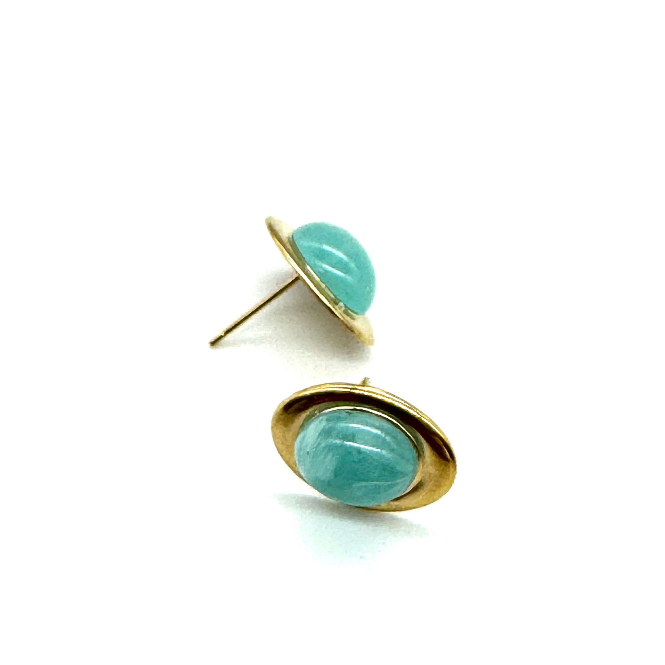 Claire Earrings - Gold Ovals with Color