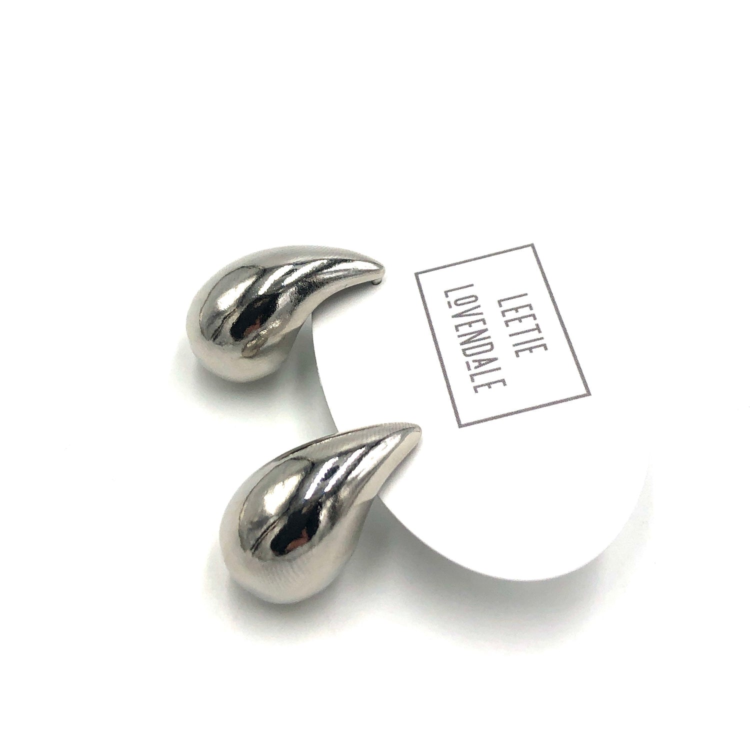modern silver tone earrings